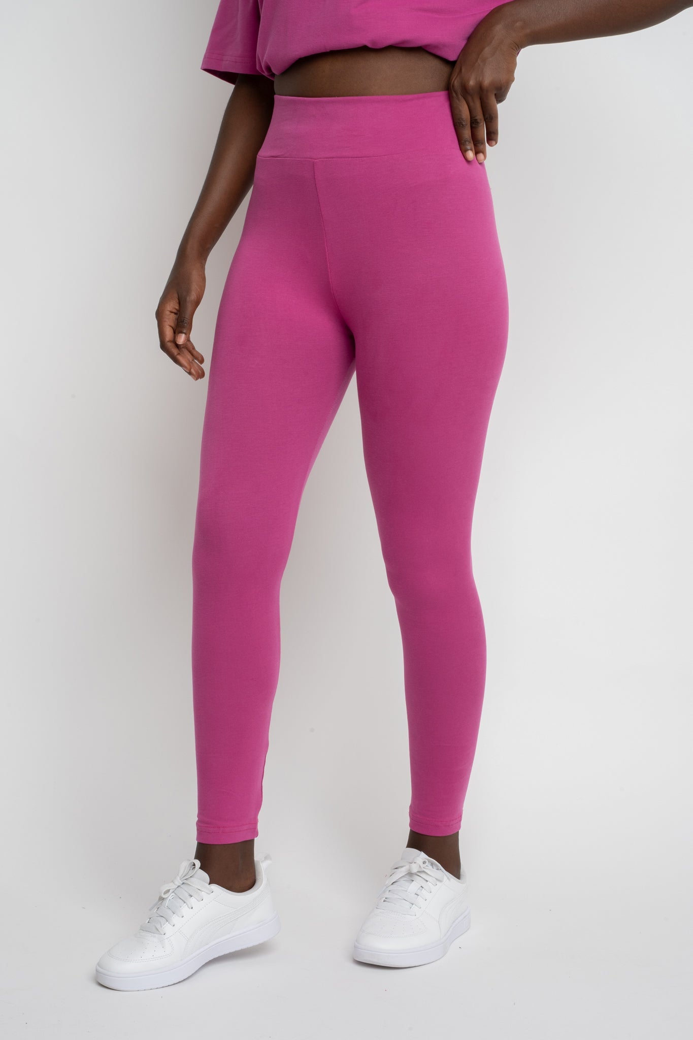 BAWEŁNIANE LEGGINSY RÓŻOWE - LUIZIANA