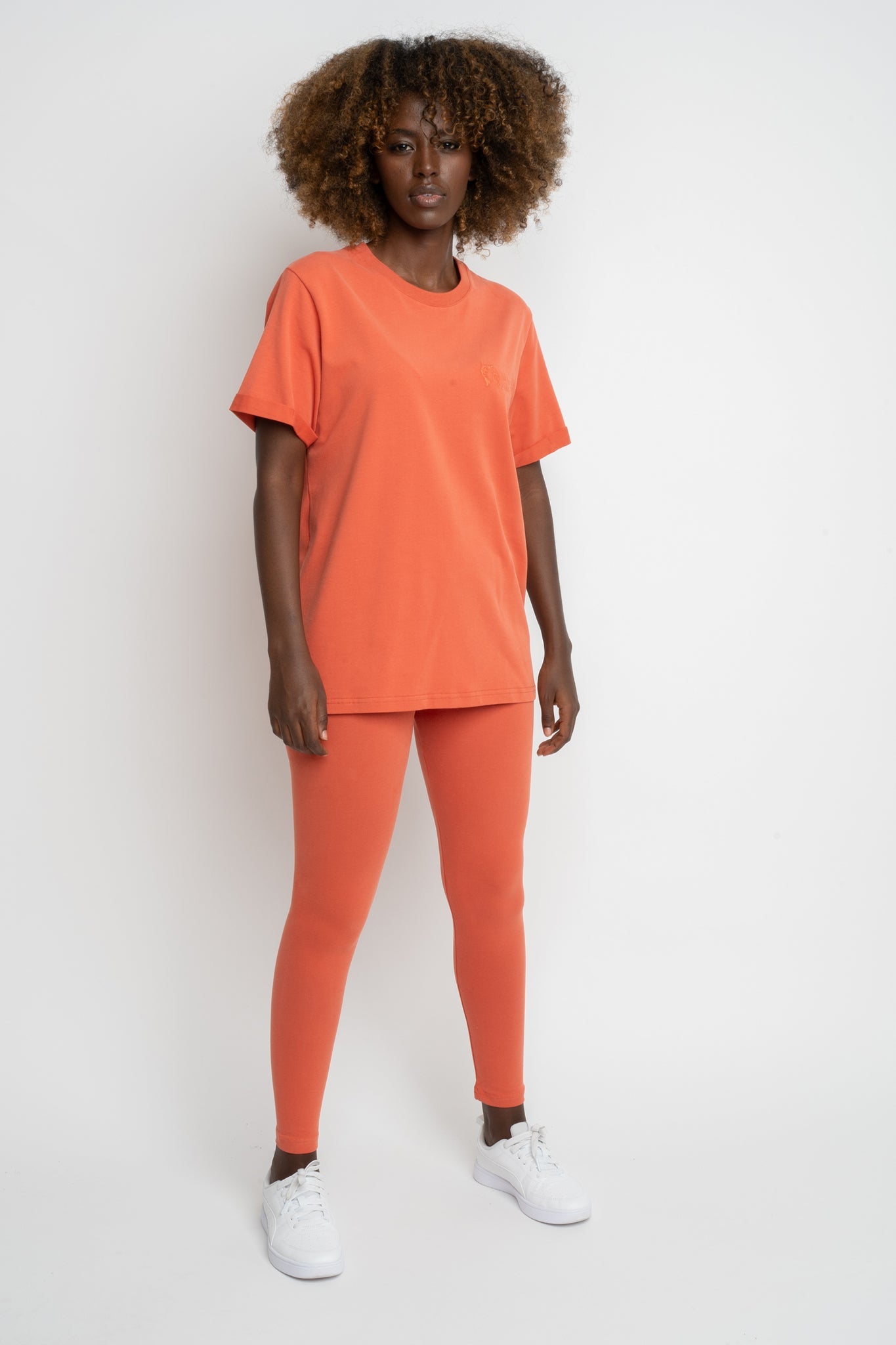 BAWEŁNIANE LEGGINSY POMARAŃCZOWE - LUIZIANA