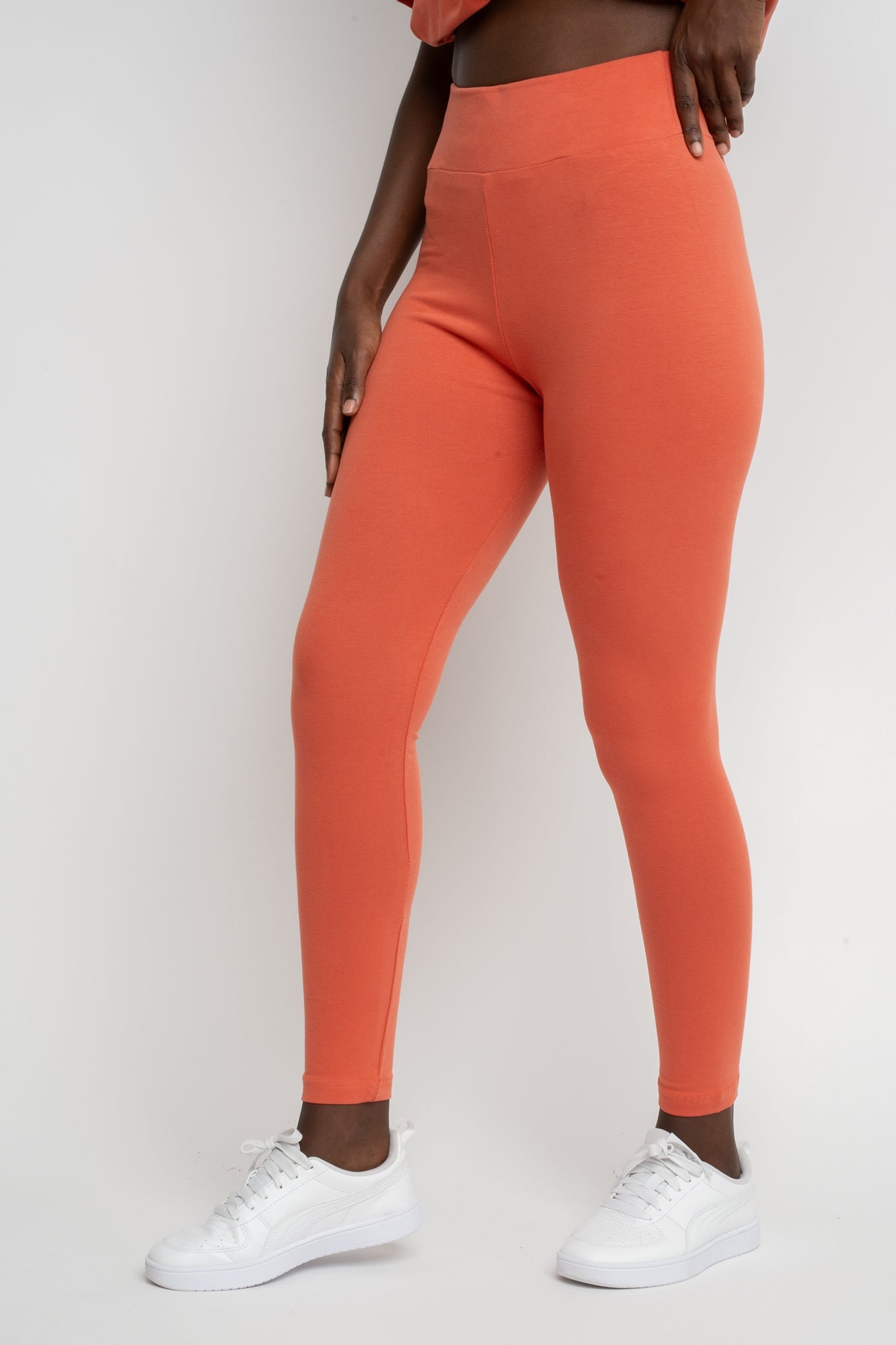 BAWEŁNIANE LEGGINSY POMARAŃCZOWE - LUIZIANA