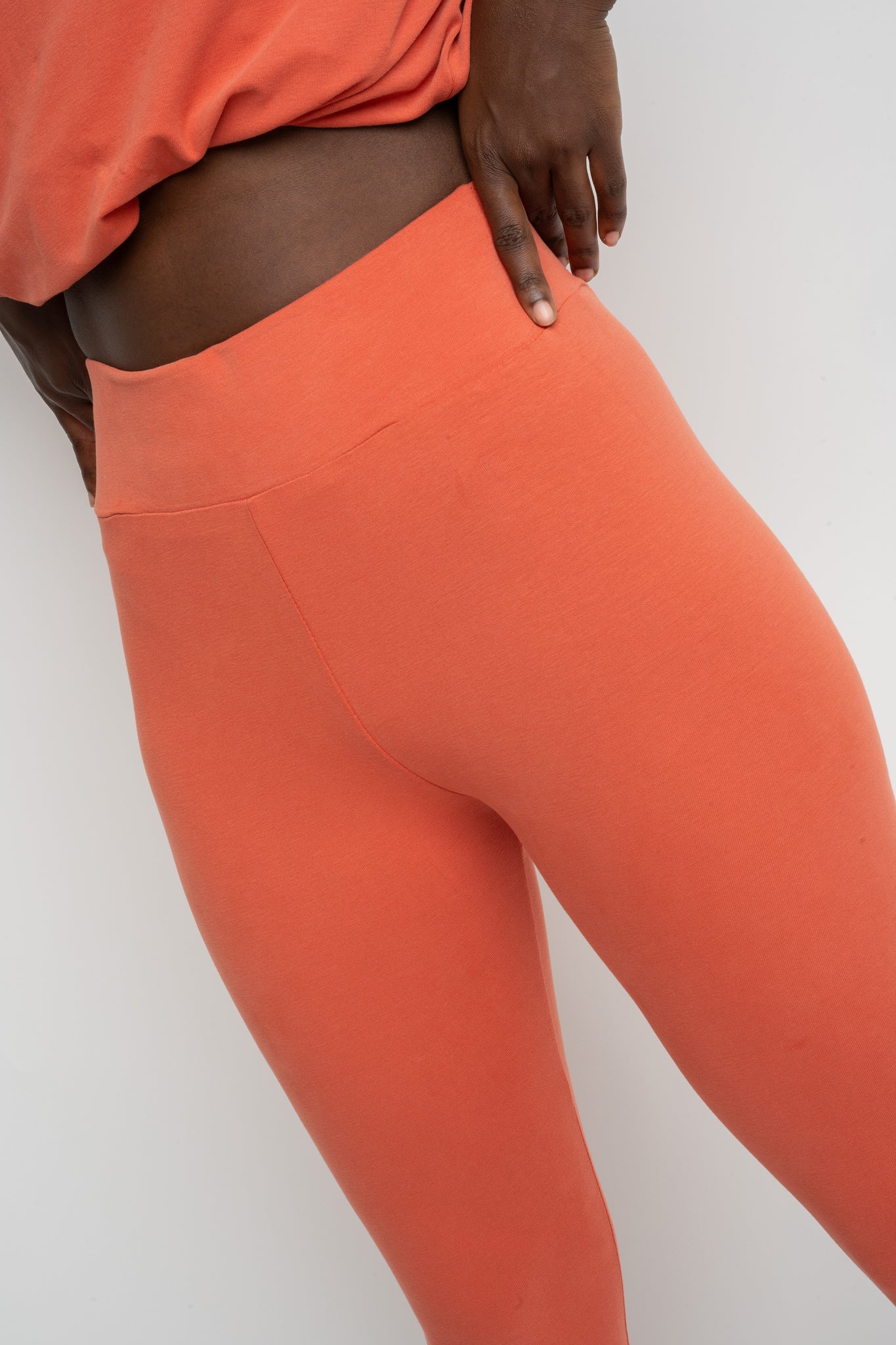 BAWEŁNIANE LEGGINSY POMARAŃCZOWE - LUIZIANA