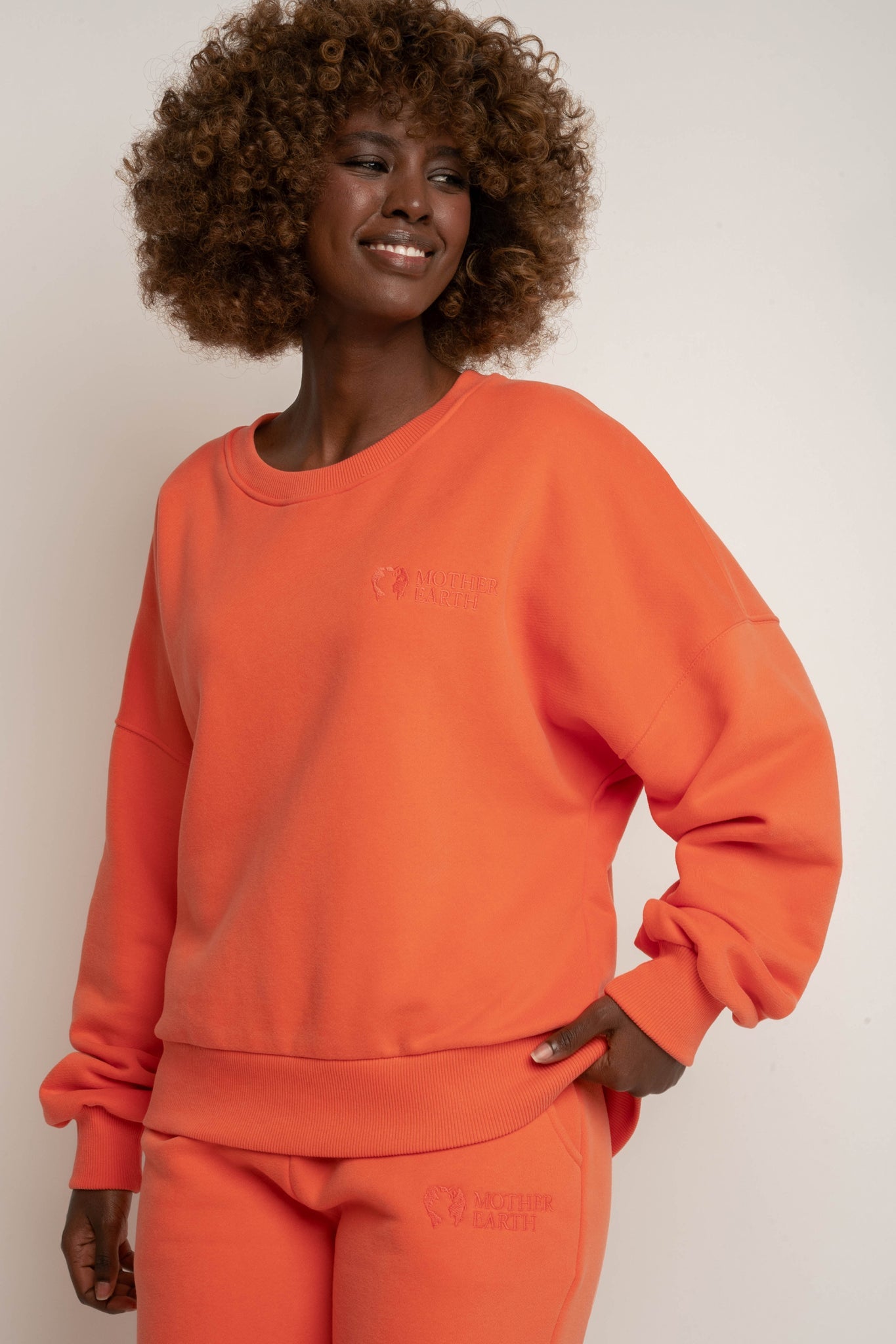 BLUZA TYPU CREWNECK POMARAŃCZOWA - OZARK