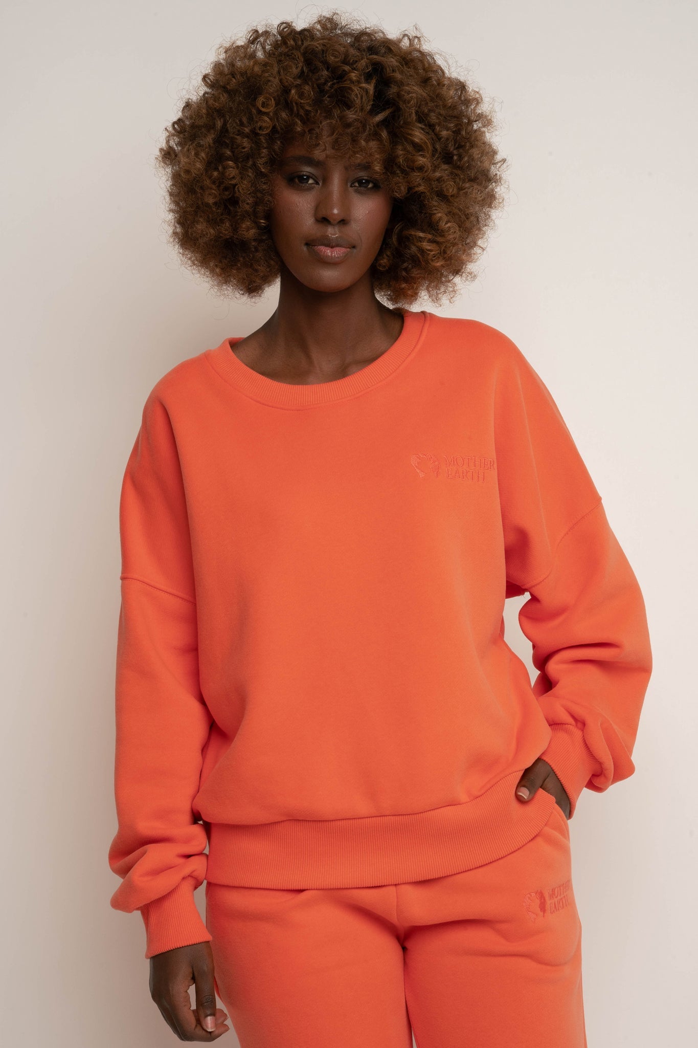 BLUZA TYPU CREWNECK POMARAŃCZOWA - OZARK