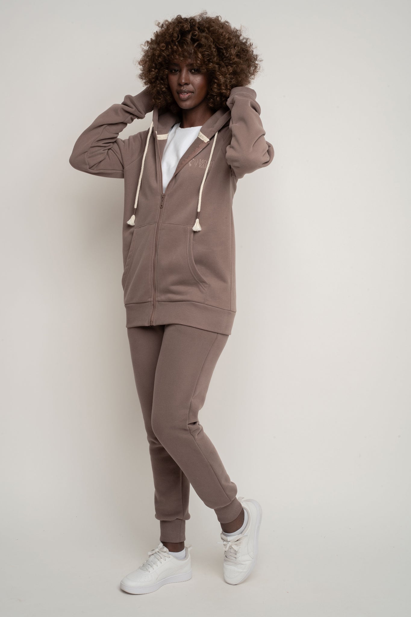 ROZPINANA BLUZA Z KAPTUREM CAPPUCCINO - ZANZIBAR