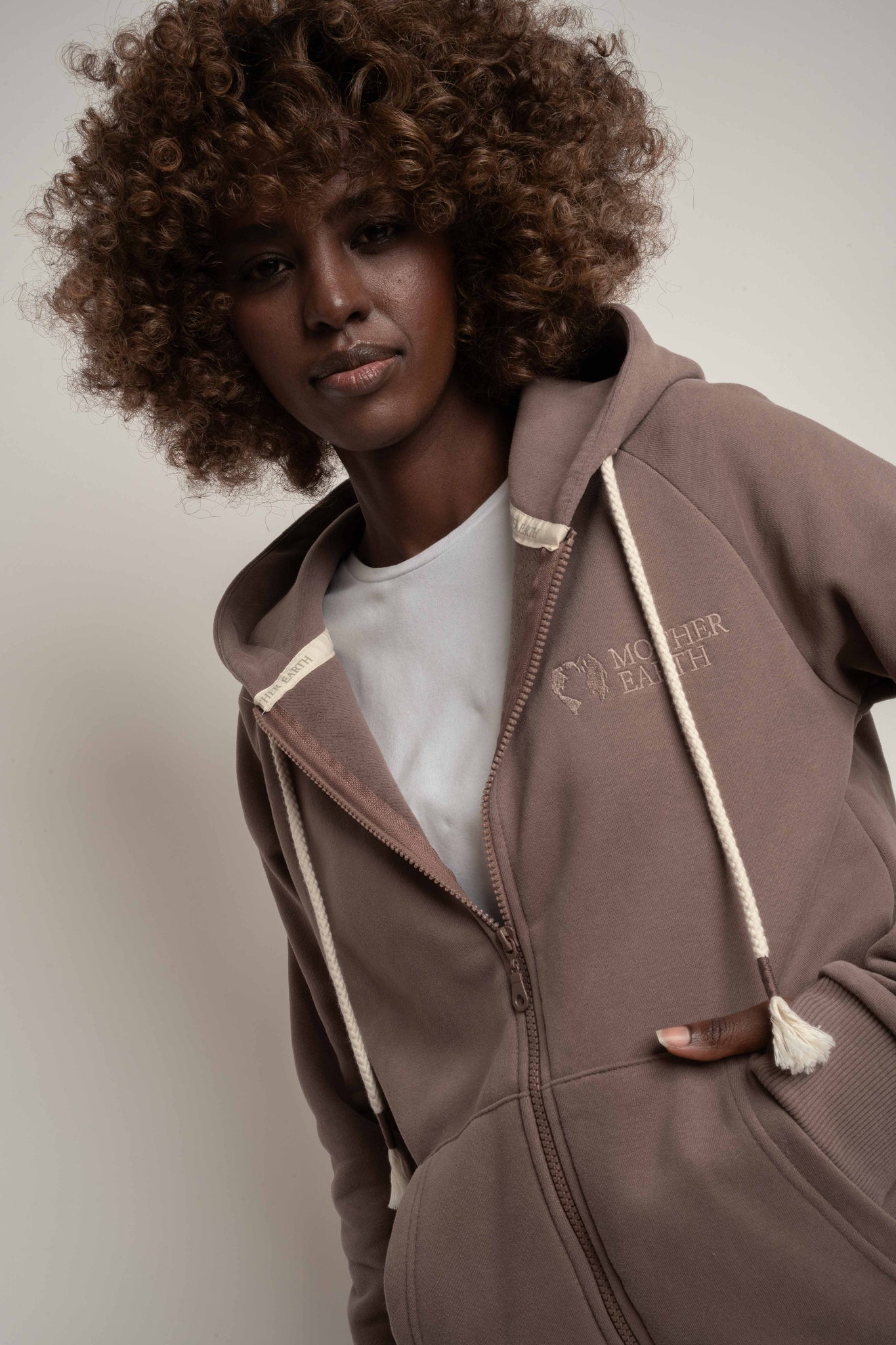 ROZPINANA BLUZA Z KAPTUREM CAPPUCCINO - ZANZIBAR