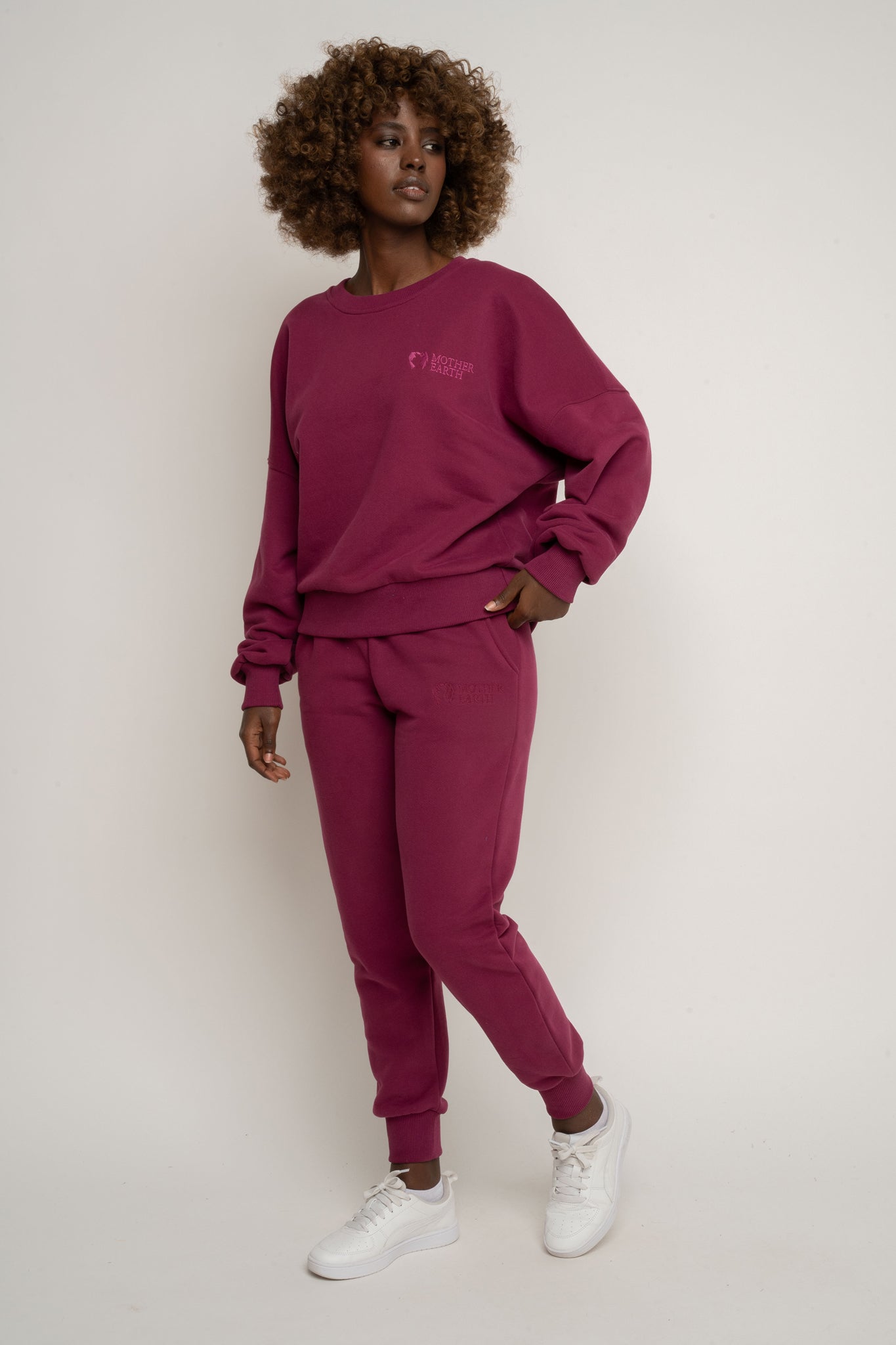 BLUZA TYPU CREWNECK BURGUNDOWA - OZARK