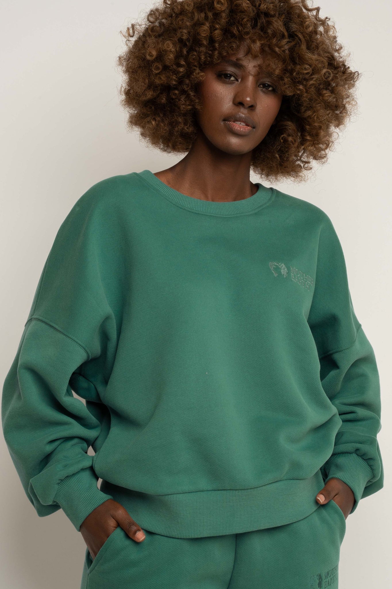 BLUZA TYPU CREWNECK ZIELONA - OZARK