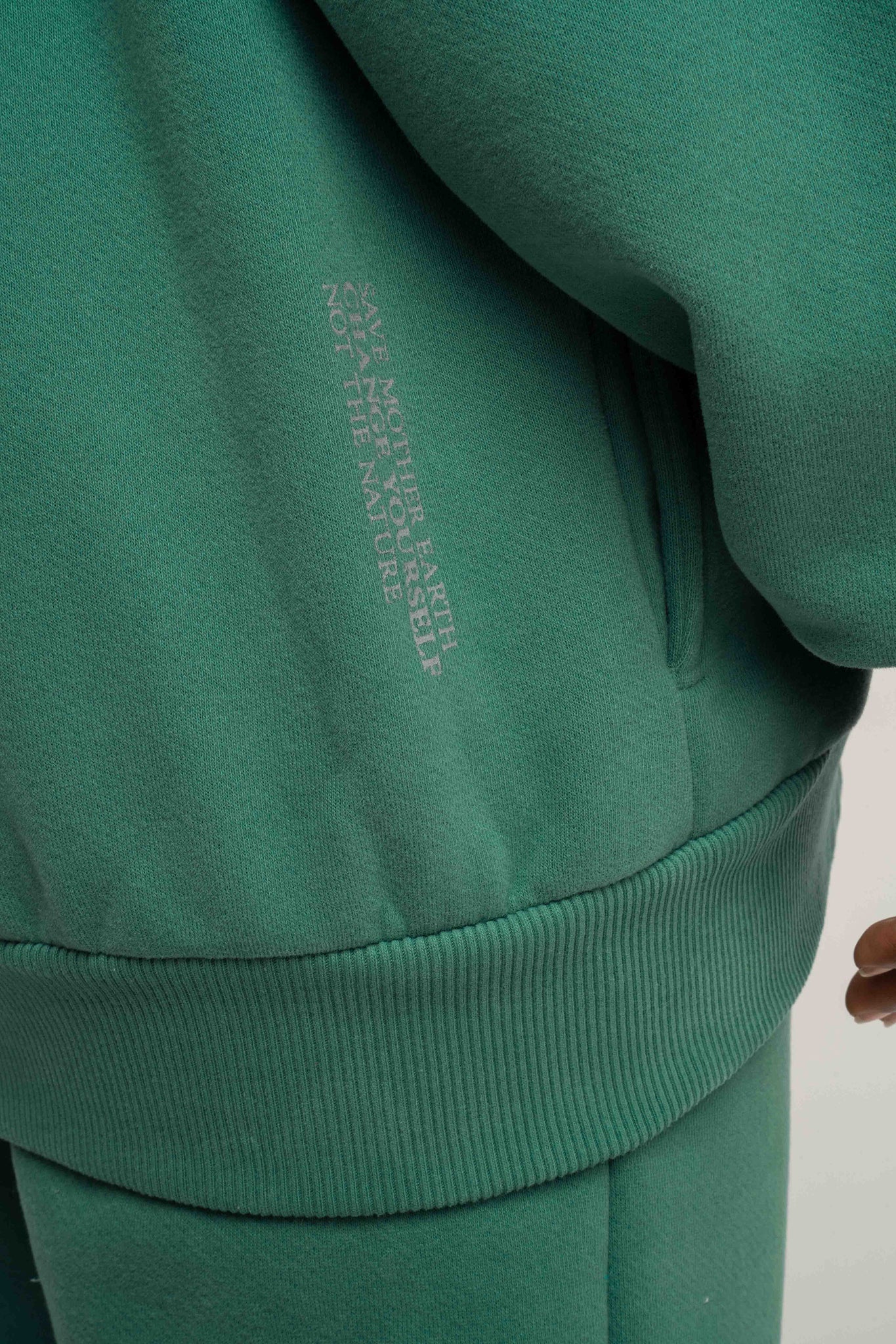 BLUZA Z KAPTUREM ROZPINANA ZIELONA - NIKO