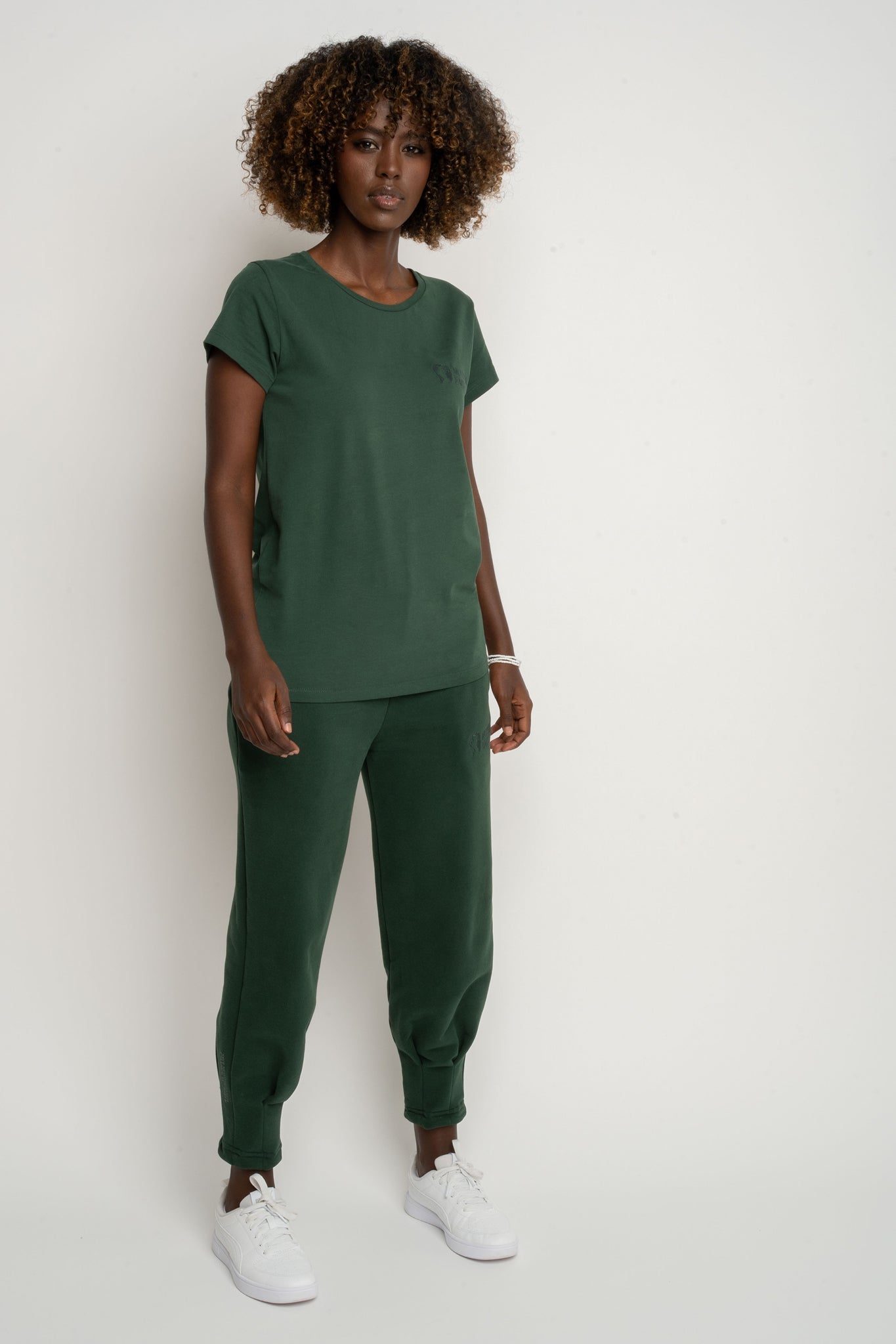 T-SHIRT DAMSKI CIEMNOZIELONY - PETIT