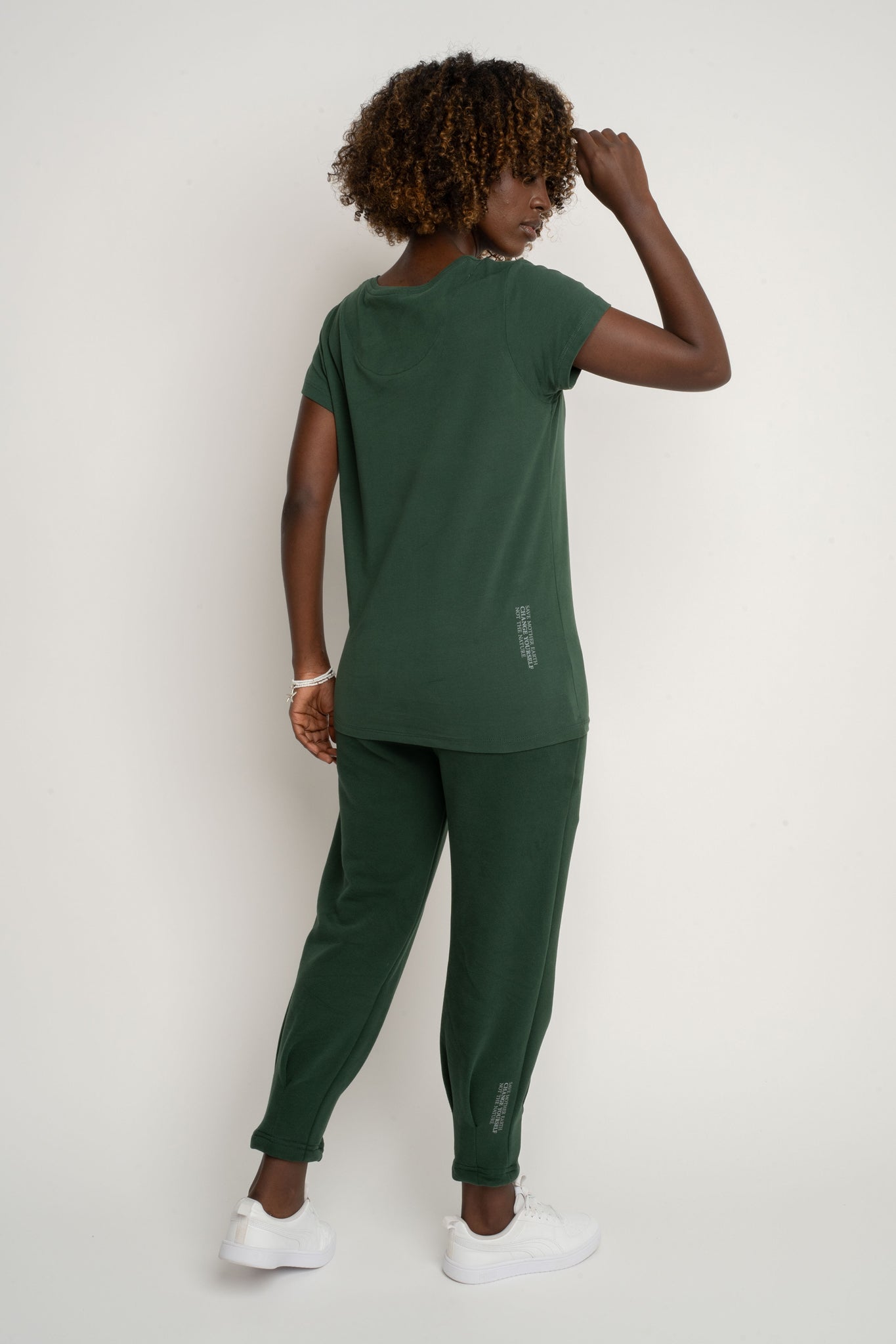 T-SHIRT DAMSKI CIEMNOZIELONY - PETIT