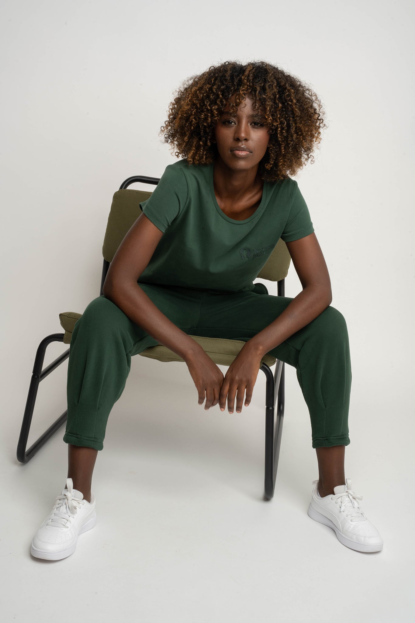 T-SHIRT DAMSKI CIEMNOZIELONY - PETIT