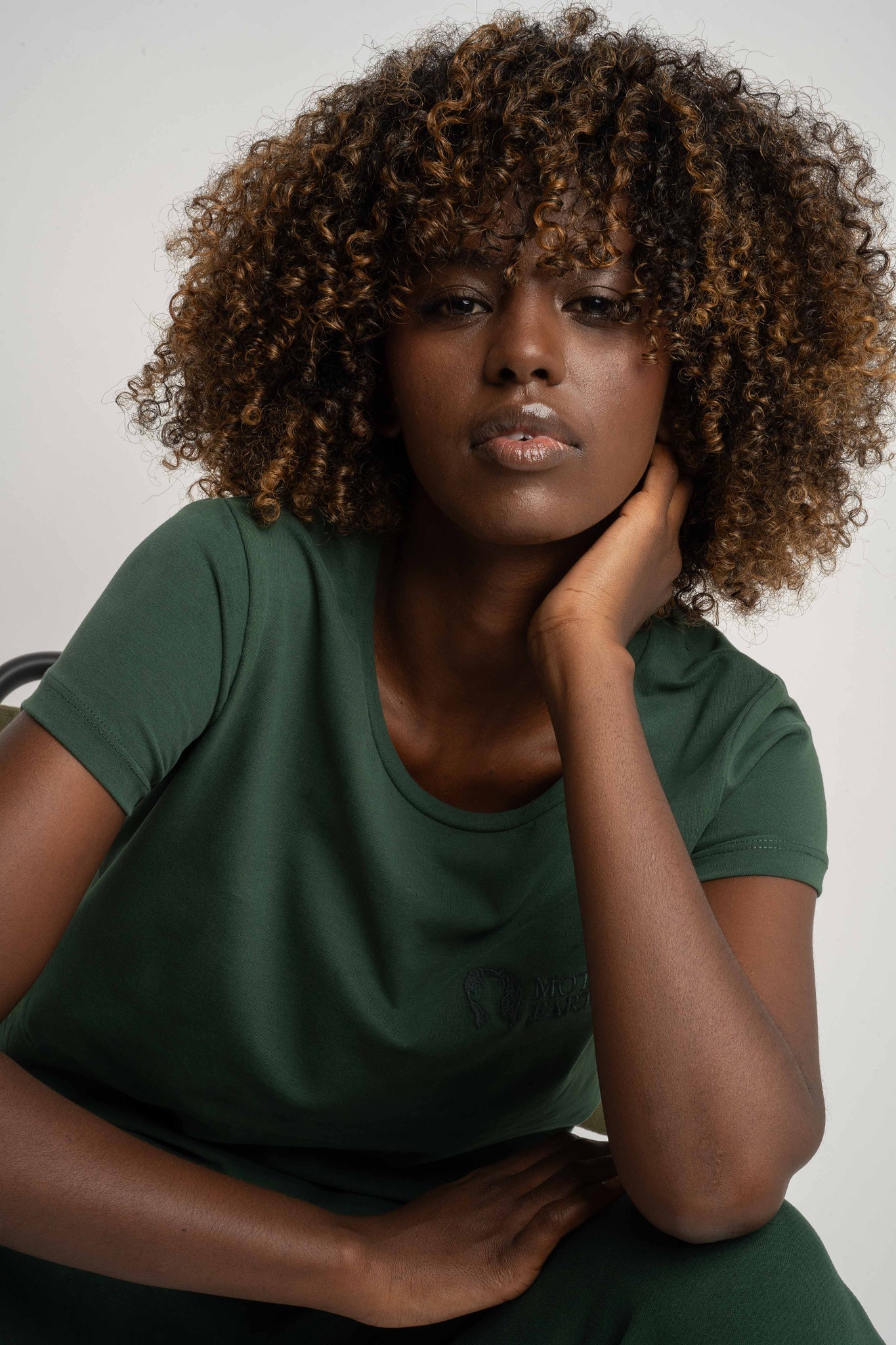 T-SHIRT DAMSKI CIEMNOZIELONY - PETIT