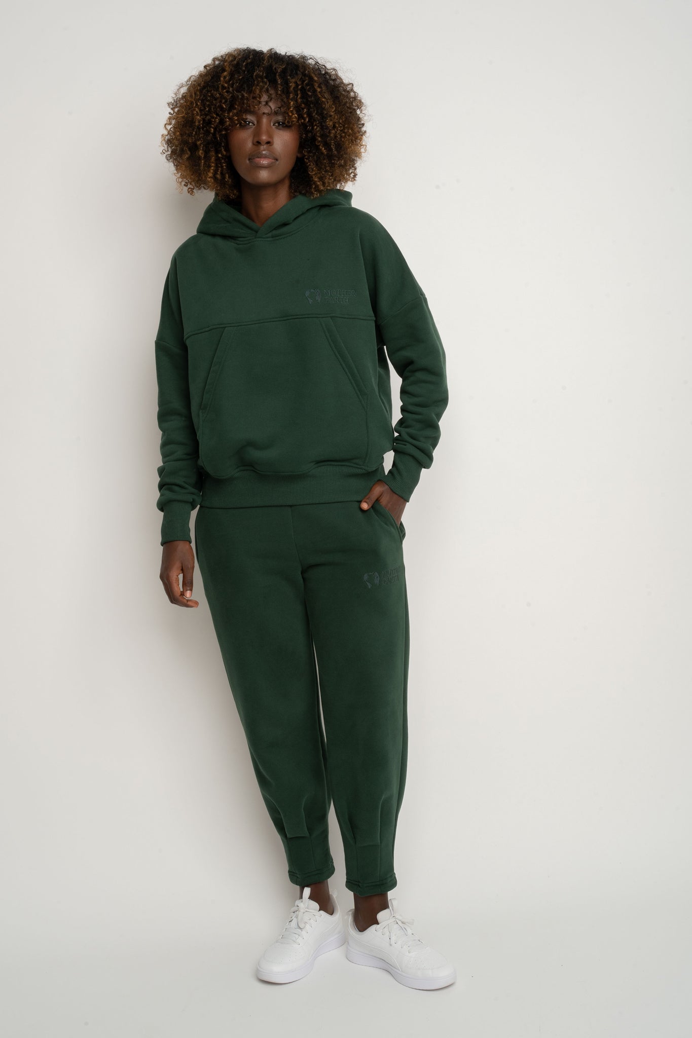 BLUZA Z KAPTUREM CIEMNOZIELONA- MURIA