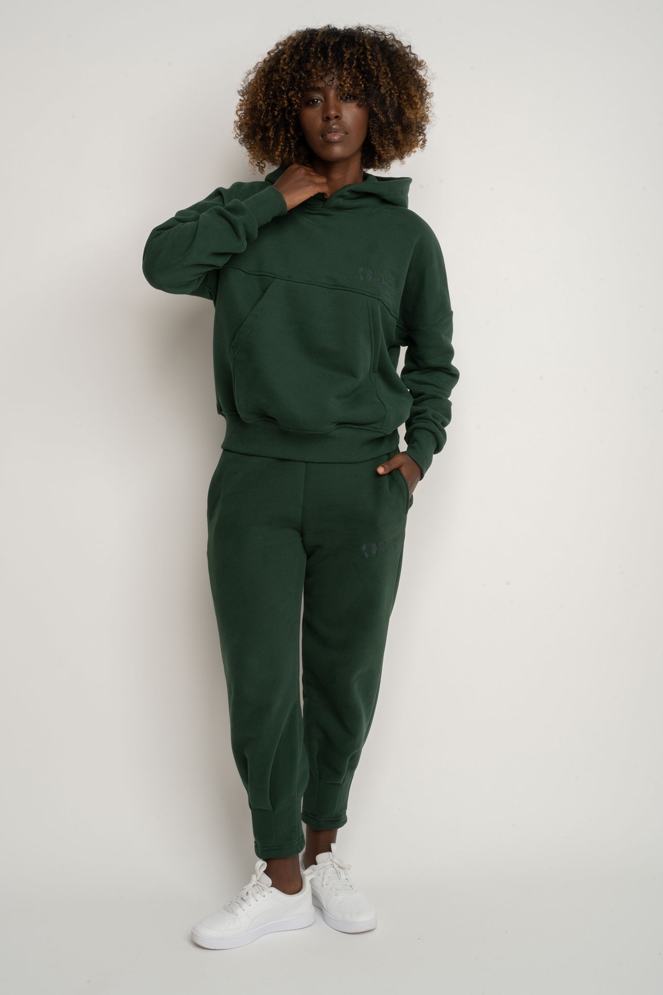 BLUZA Z KAPTUREM CIEMNOZIELONA- MURIA