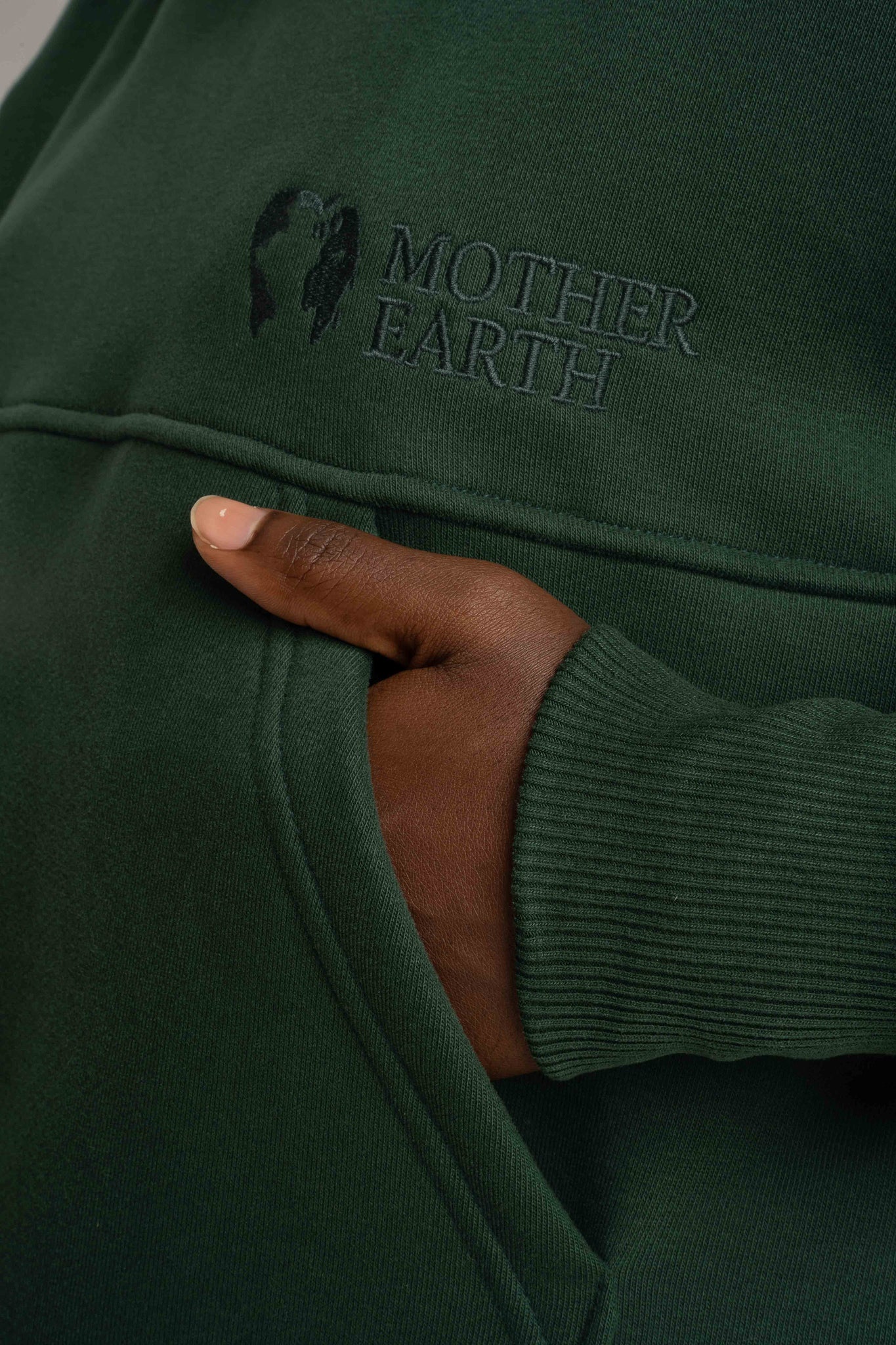 BLUZA Z KAPTUREM CIEMNOZIELONA- MURIA