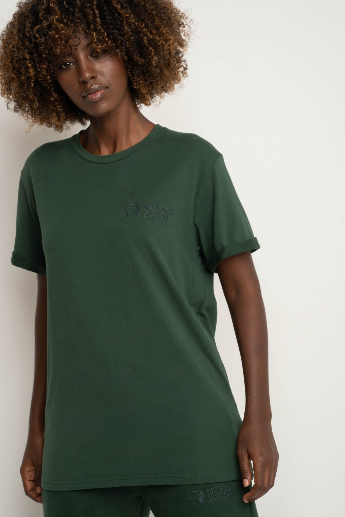 T-SHIRT DAMSKI CIEMNOZIELONY- MORAINE