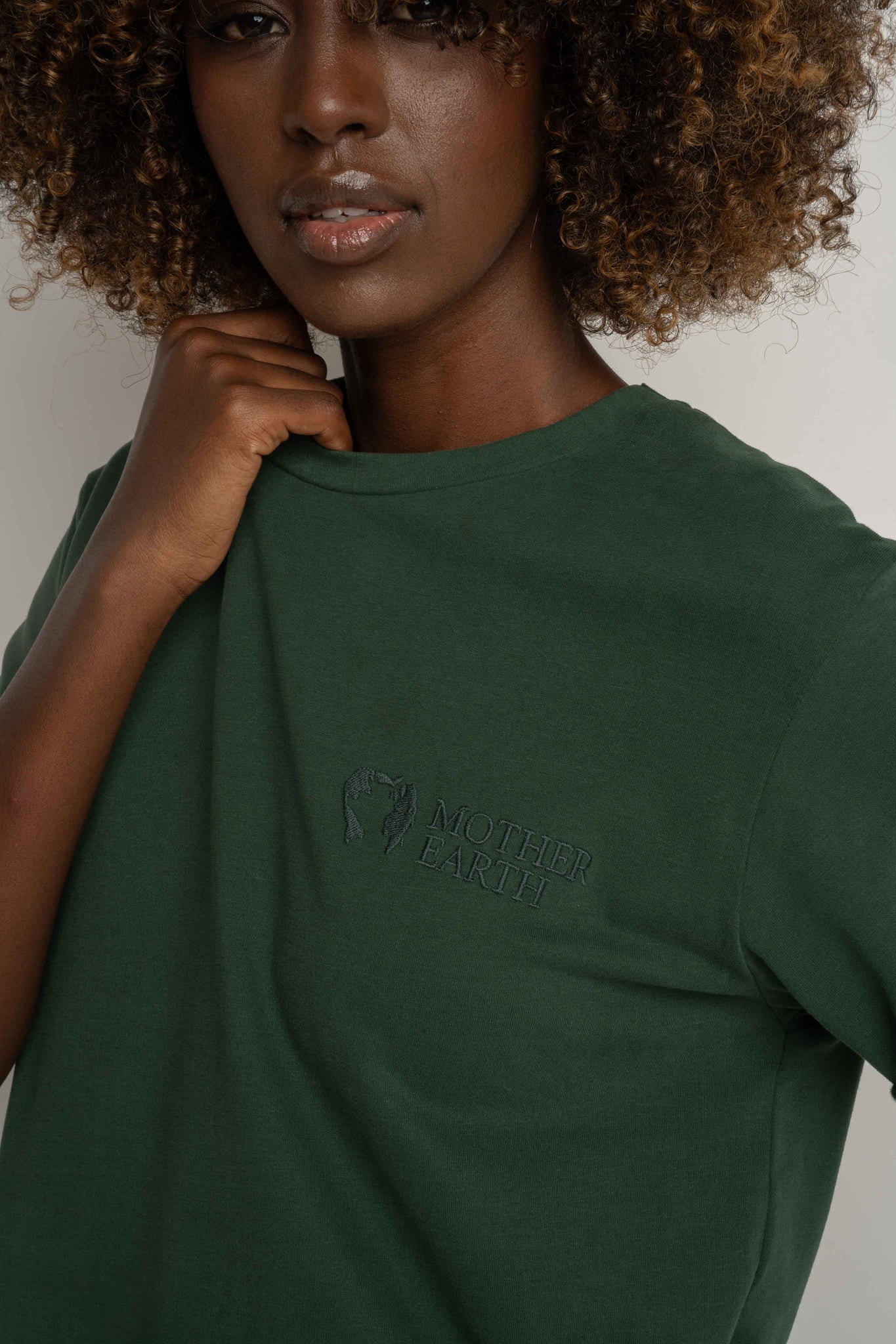 T-SHIRT DAMSKI CIEMNOZIELONY- MORAINE