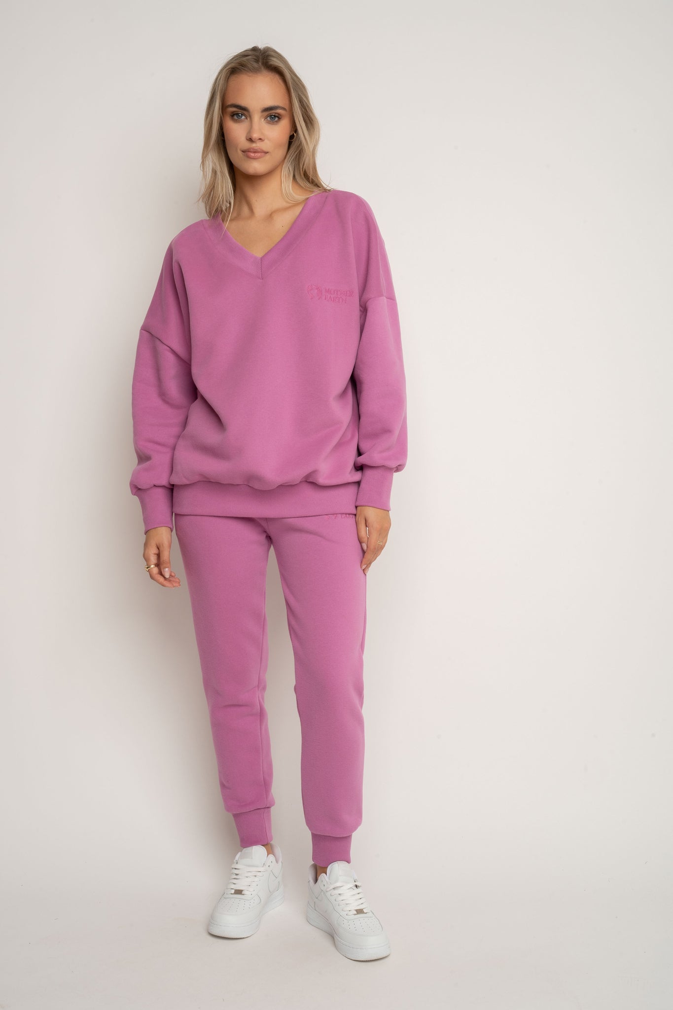 BLUZA Z DEKOLTEM OVERSIZE CUKIERKOWY RÓŻ - BISCOE