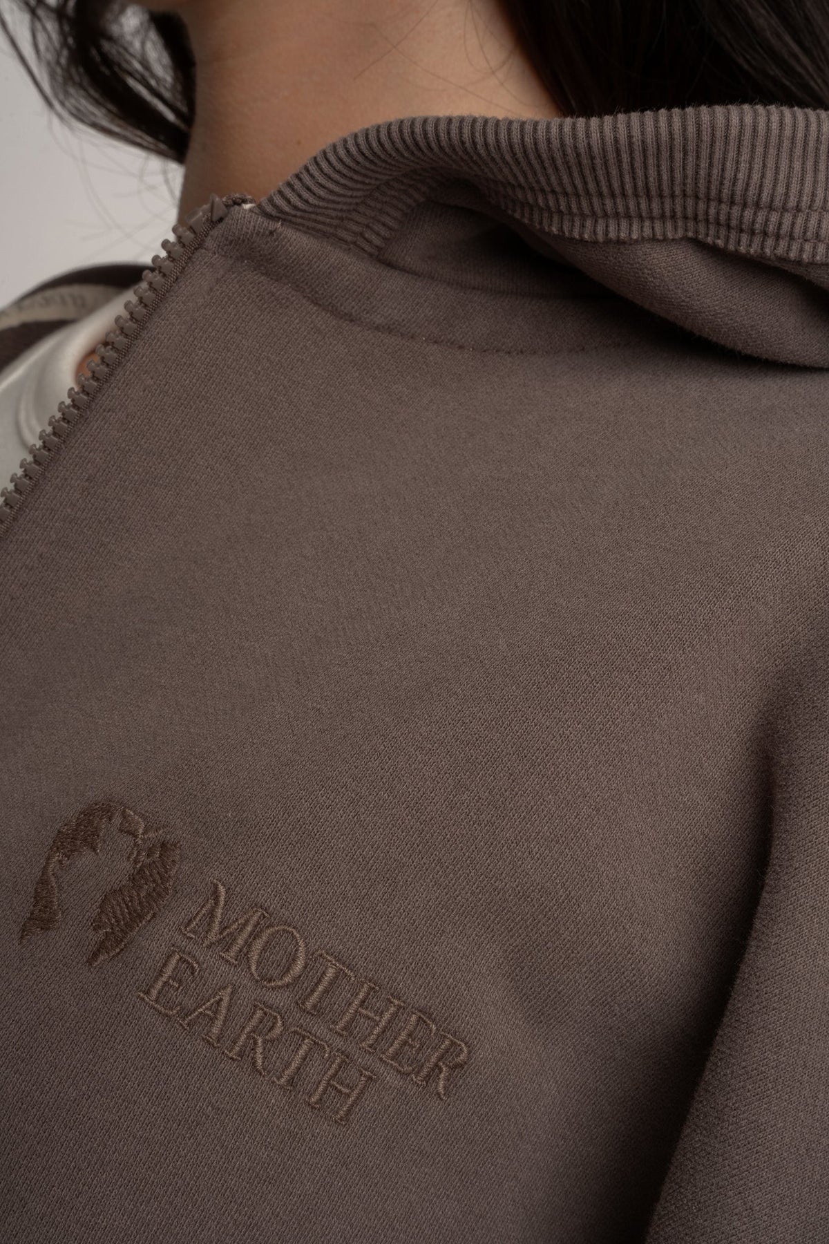OVERSIZED HOODIE WITH WASHED EFFECT DARK BROWN - TRONDHEIM