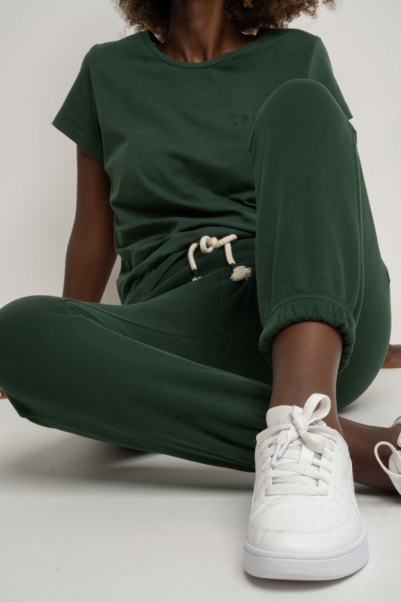 SPODNIE DRESOWE TYPU BAGGY CIEMNOZIELONE - KARPATOS