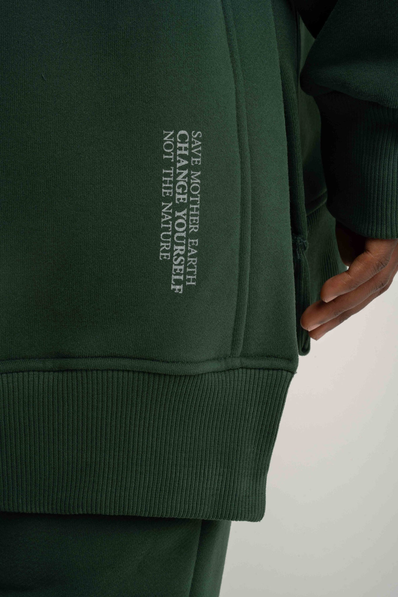 BLUZA Z KAPTUREM OVERSIZE CIEMNOZIELONA - ESMERALDA