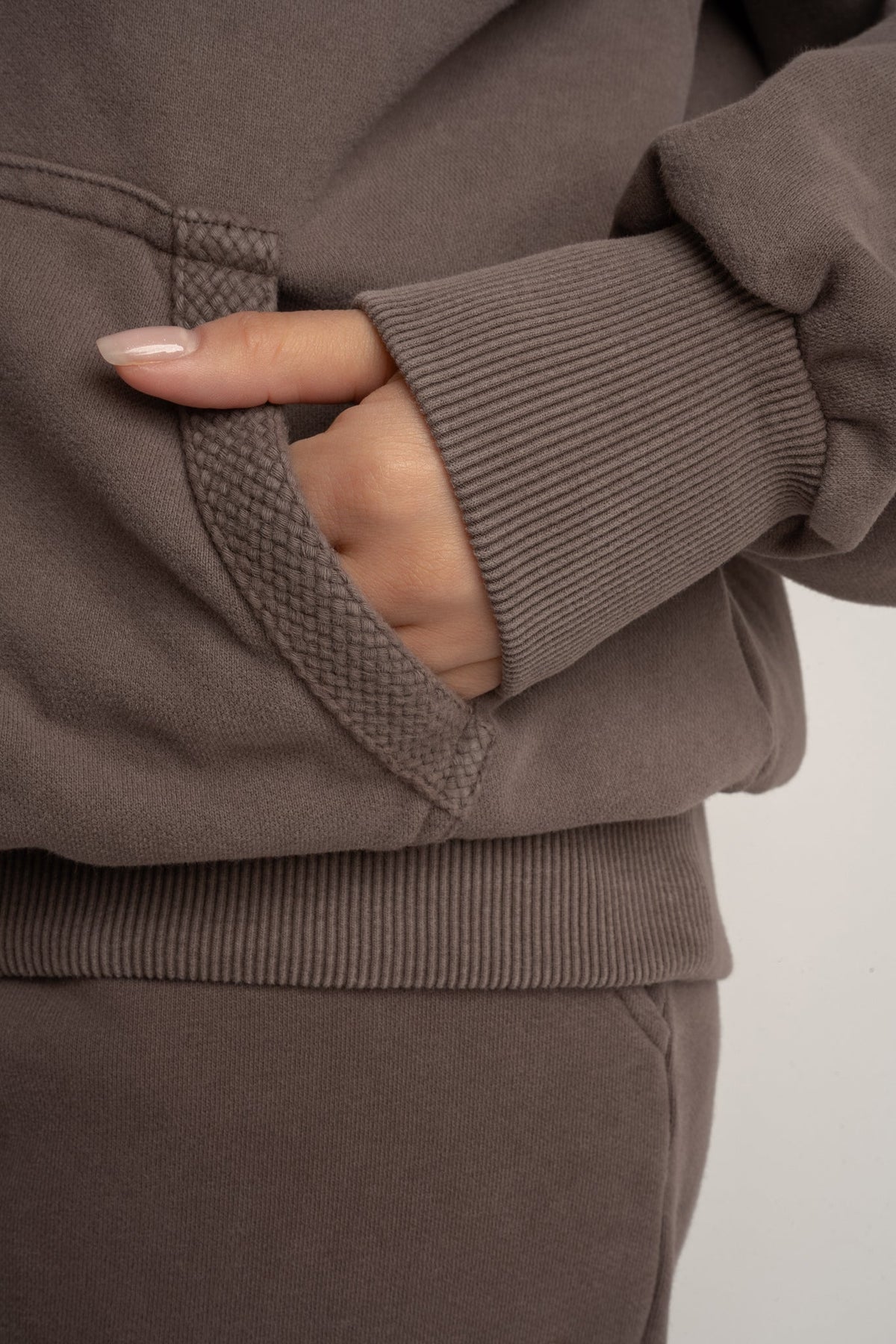 WASHED-EFFECT SWEATSHIRT DARK BROWN - KUOPIO