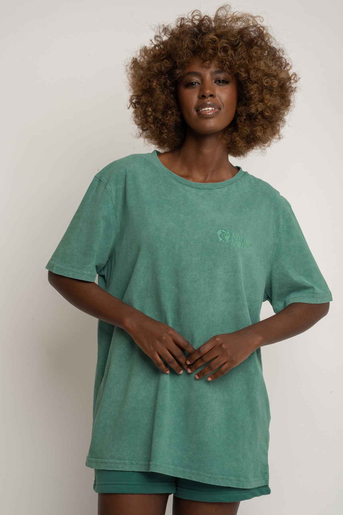 T-SHIRT Z EFEKTEM WASHED ZIELONY - TAHOE