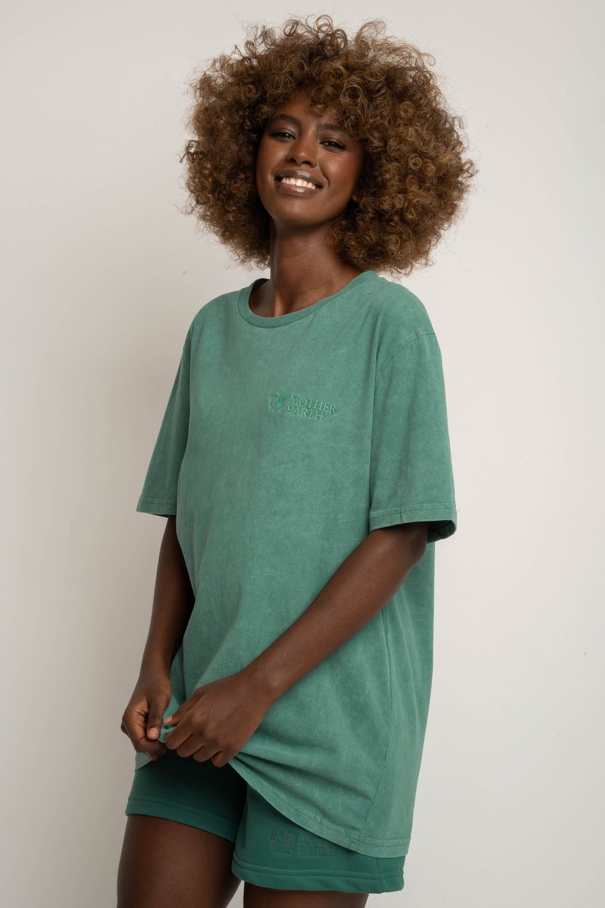 T-SHIRT Z EFEKTEM WASHED ZIELONY - TAHOE