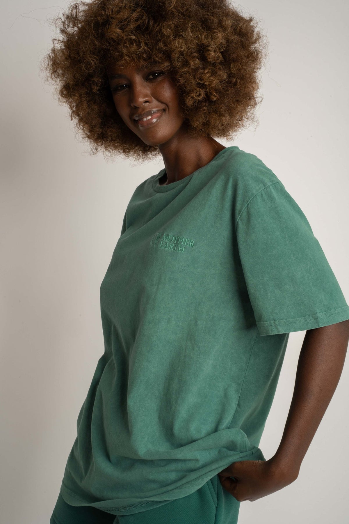 T-SHIRT Z EFEKTEM WASHED ZIELONY - TAHOE