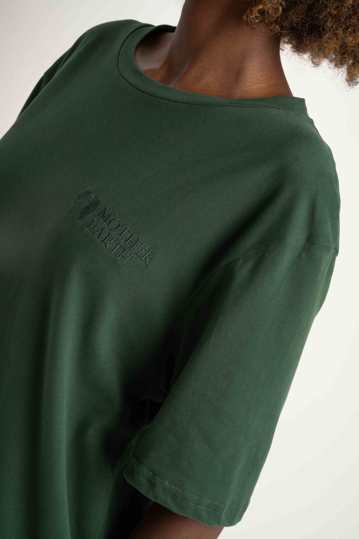 T-SHIRT DAMSKI CIEMNOZIELONY- OYSTER