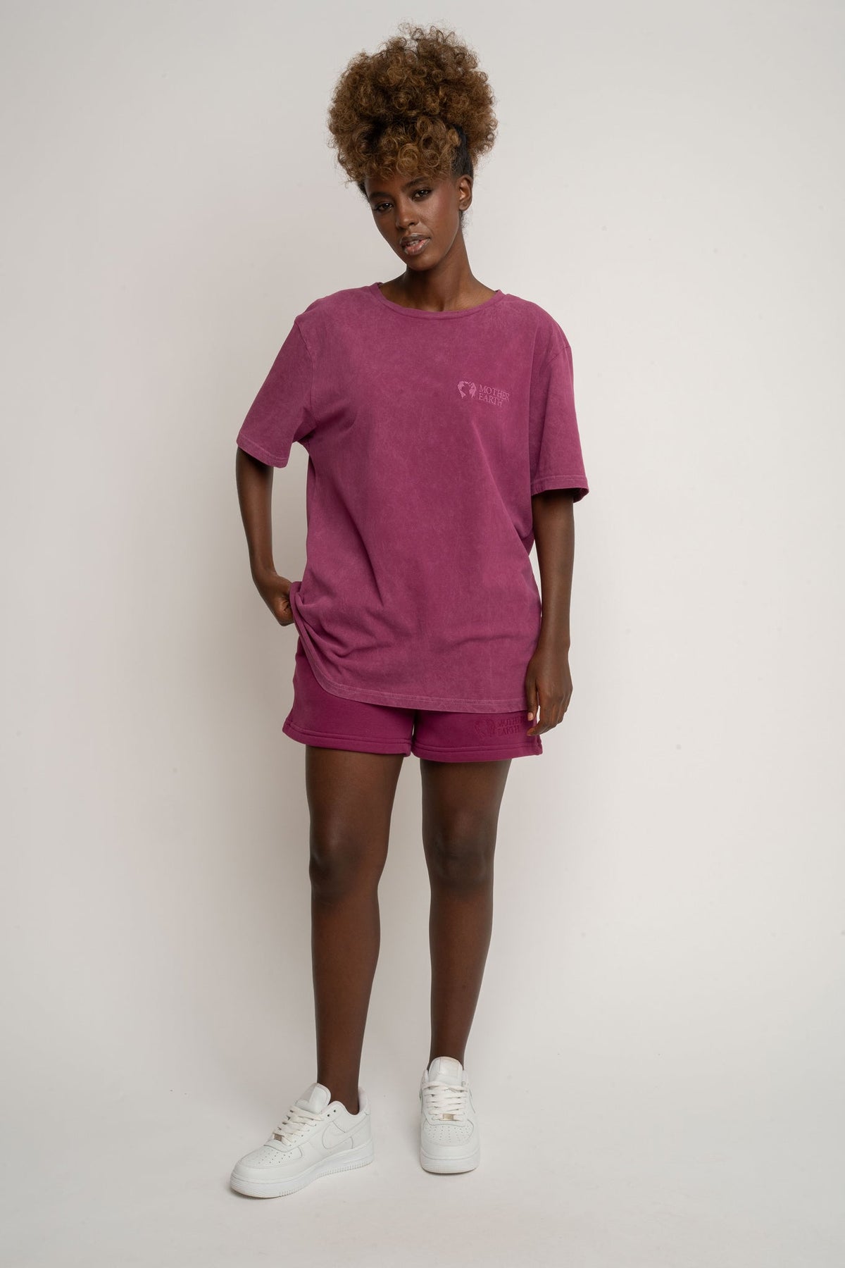 T-SHIRT Z EFEKTEM WASHED BURGUNDOWY - TAHOE