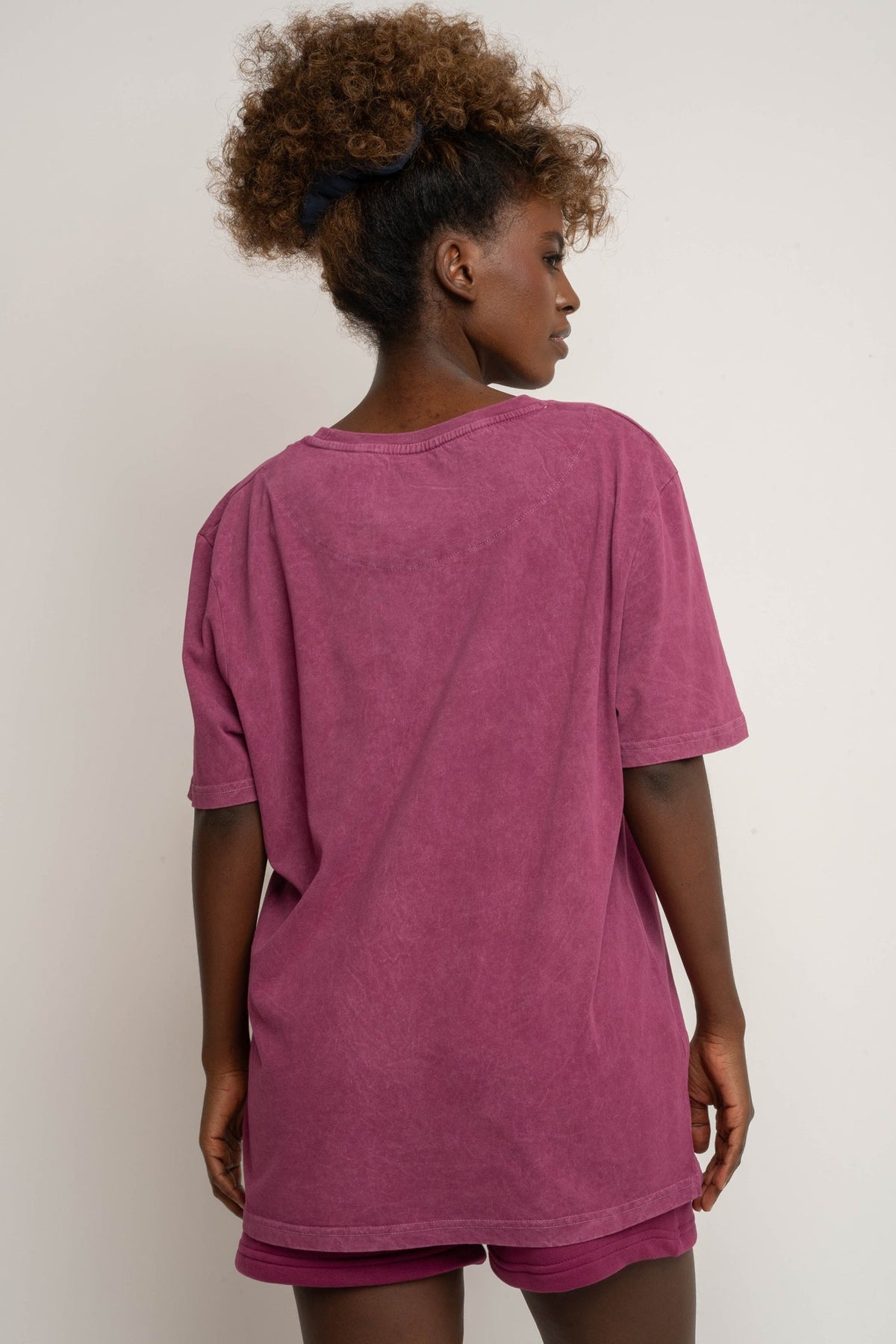 T-SHIRT Z EFEKTEM WASHED BURGUNDOWY - TAHOE