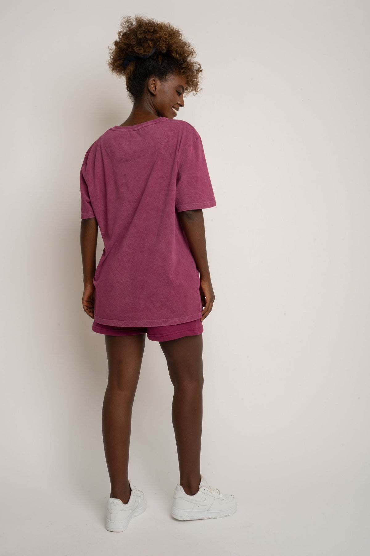 T-SHIRT Z EFEKTEM WASHED BURGUNDOWY - TAHOE