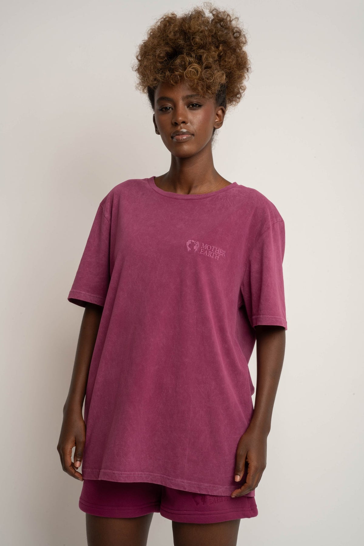 T-SHIRT Z EFEKTEM WASHED BURGUNDOWY - TAHOE