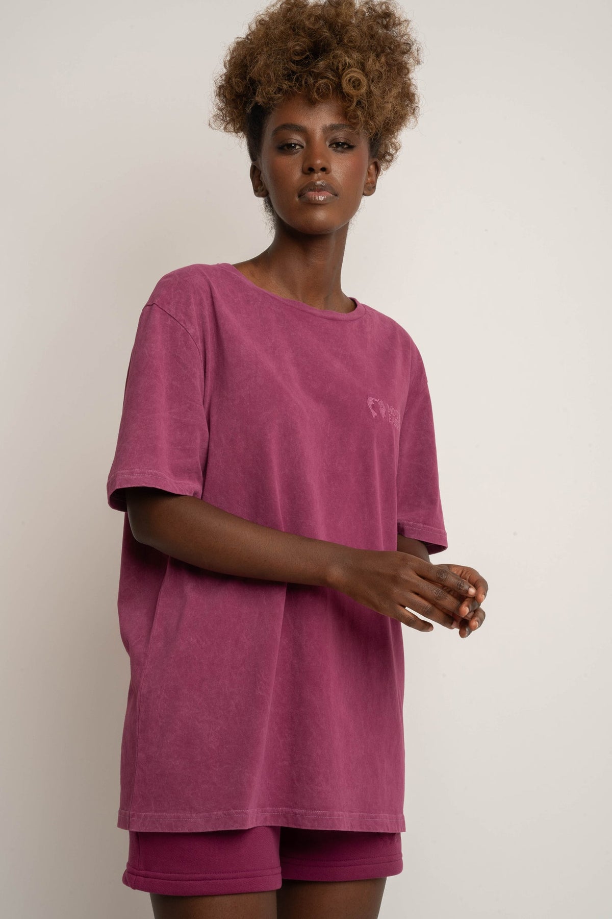 T-SHIRT Z EFEKTEM WASHED BURGUNDOWY - TAHOE