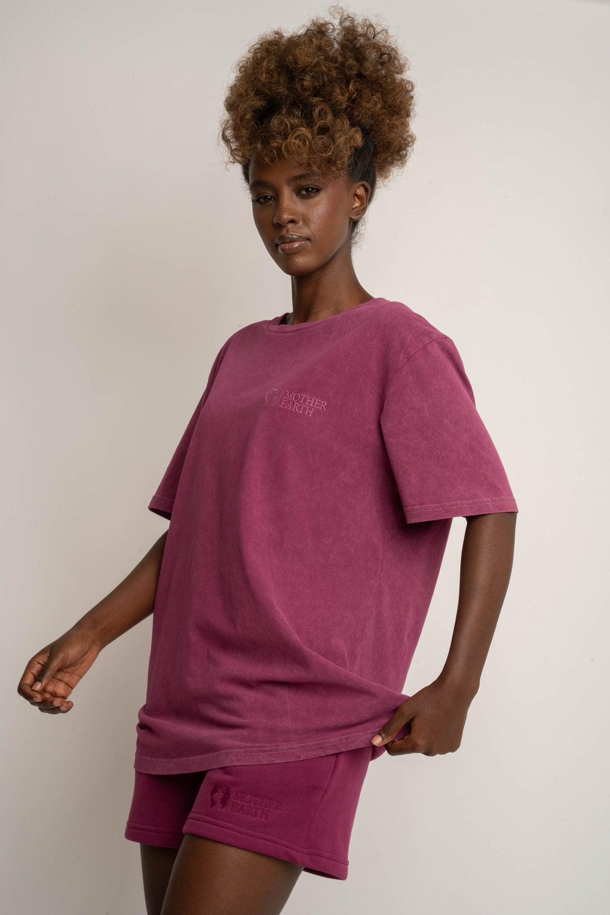 T-SHIRT Z EFEKTEM WASHED BURGUNDOWY - TAHOE