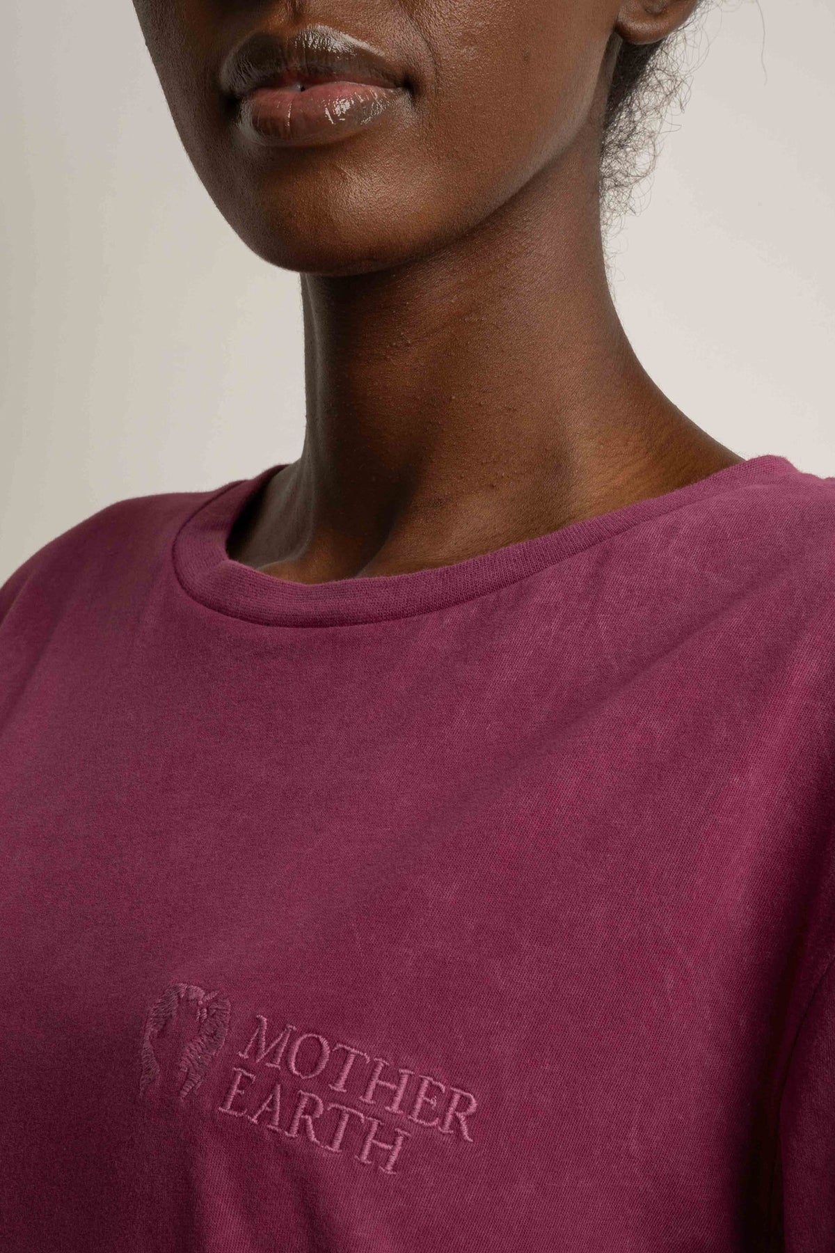 T-SHIRT Z EFEKTEM WASHED BURGUNDOWY - TAHOE