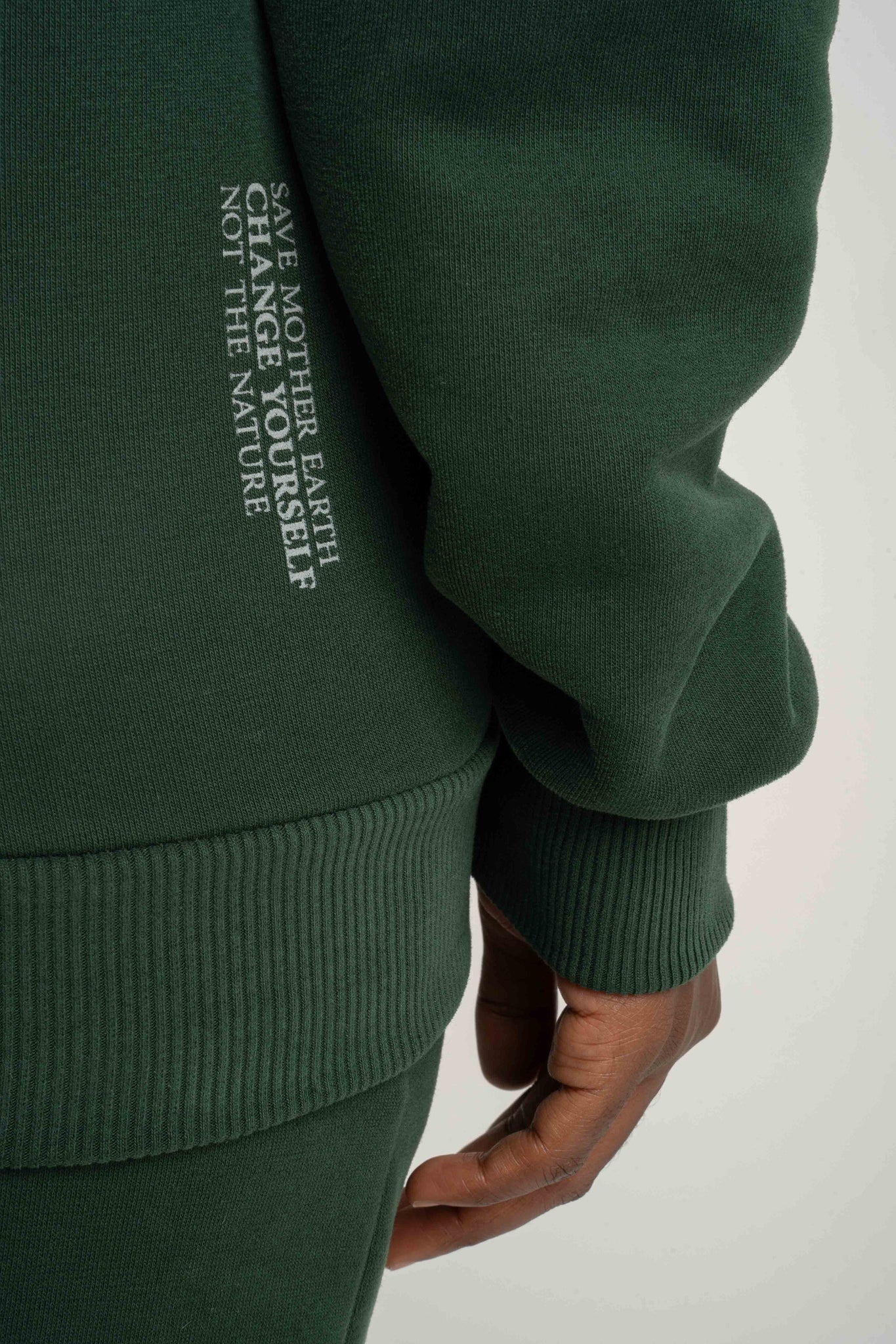 BLUZA Z KAPTUREM CIEMNOZIELONA - MOHELI