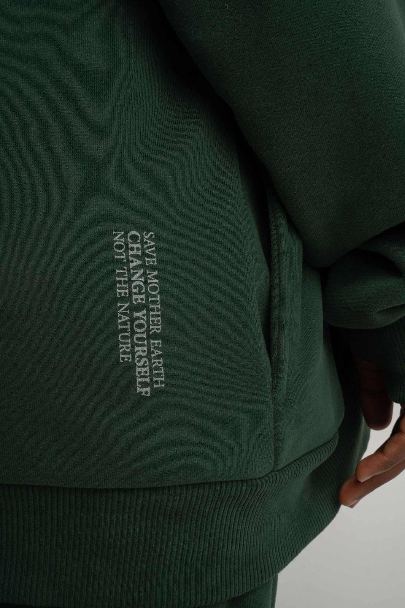 BLUZA Z KAPTUREM ROZPINANA CIEMNOZIELONA -NIKO