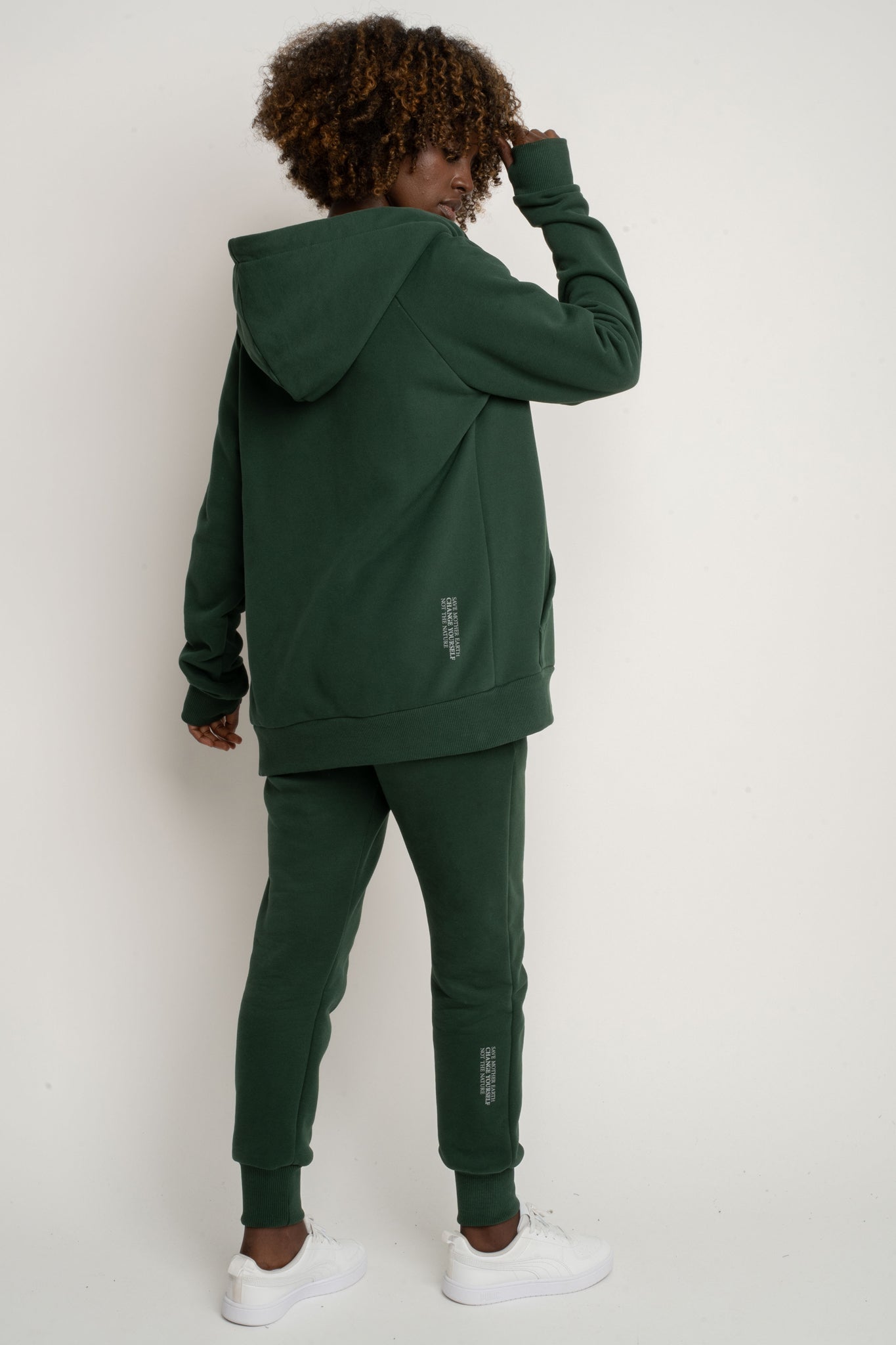 ROZPINANA BLUZA Z KAPTUREM CIEMNOZIELONA - ZANZIBAR