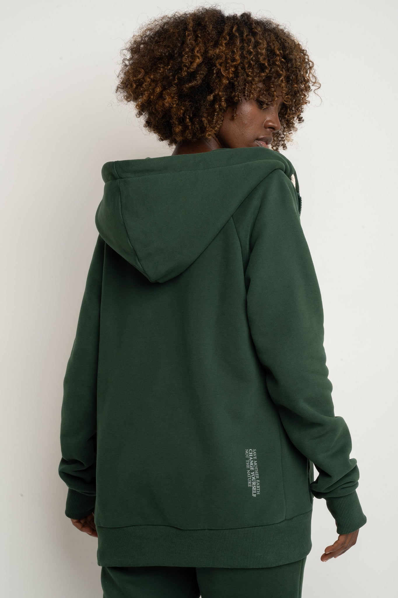 ROZPINANA BLUZA Z KAPTUREM CIEMNOZIELONA - ZANZIBAR