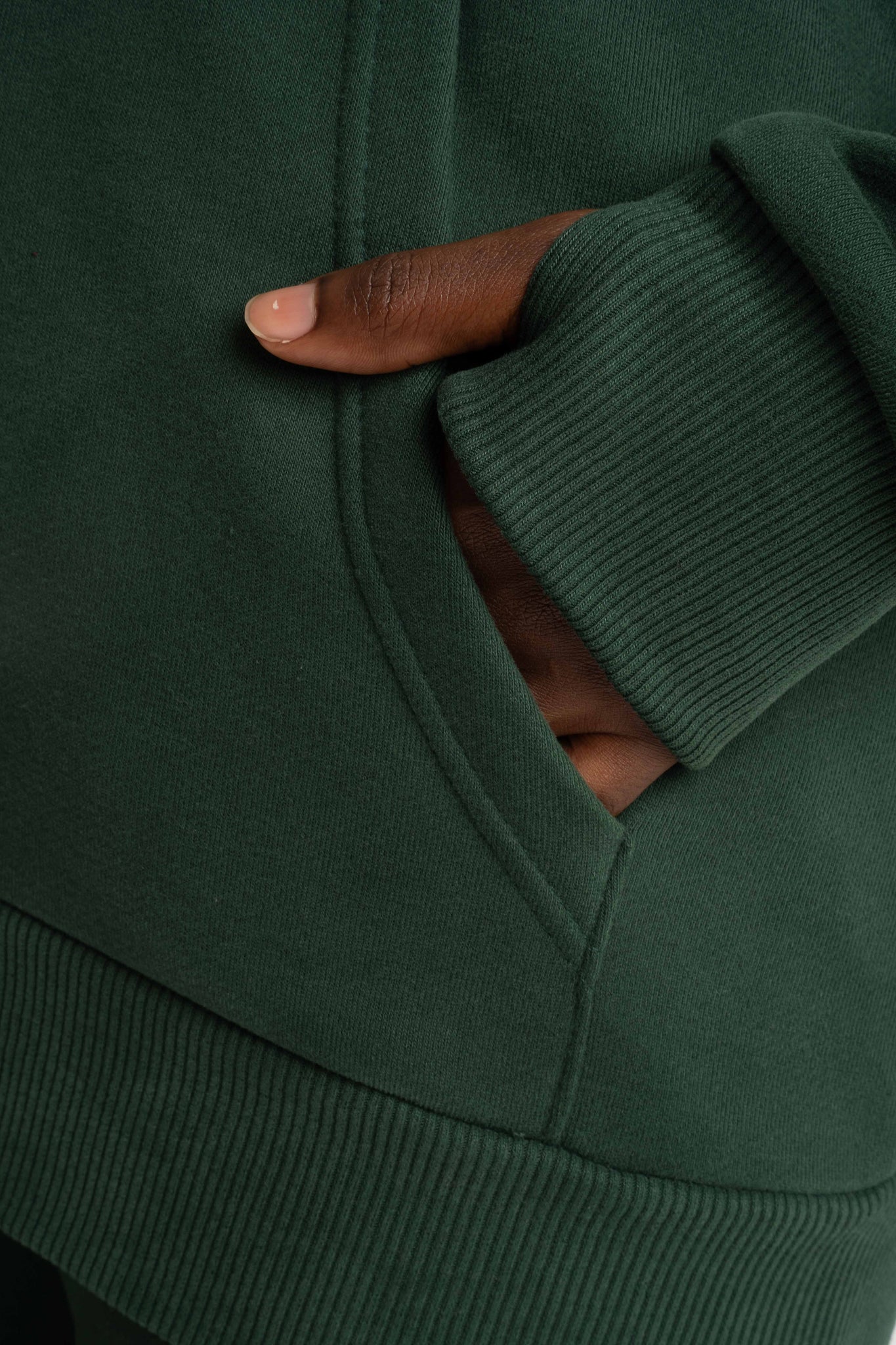 ROZPINANA BLUZA Z KAPTUREM CIEMNOZIELONA - ZANZIBAR