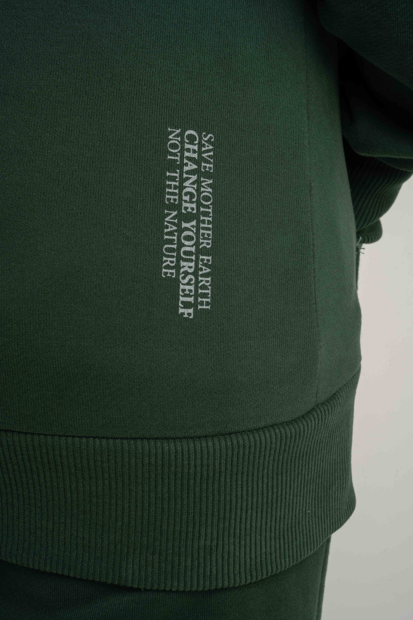 ROZPINANA BLUZA Z KAPTUREM CIEMNOZIELONA - ZANZIBAR