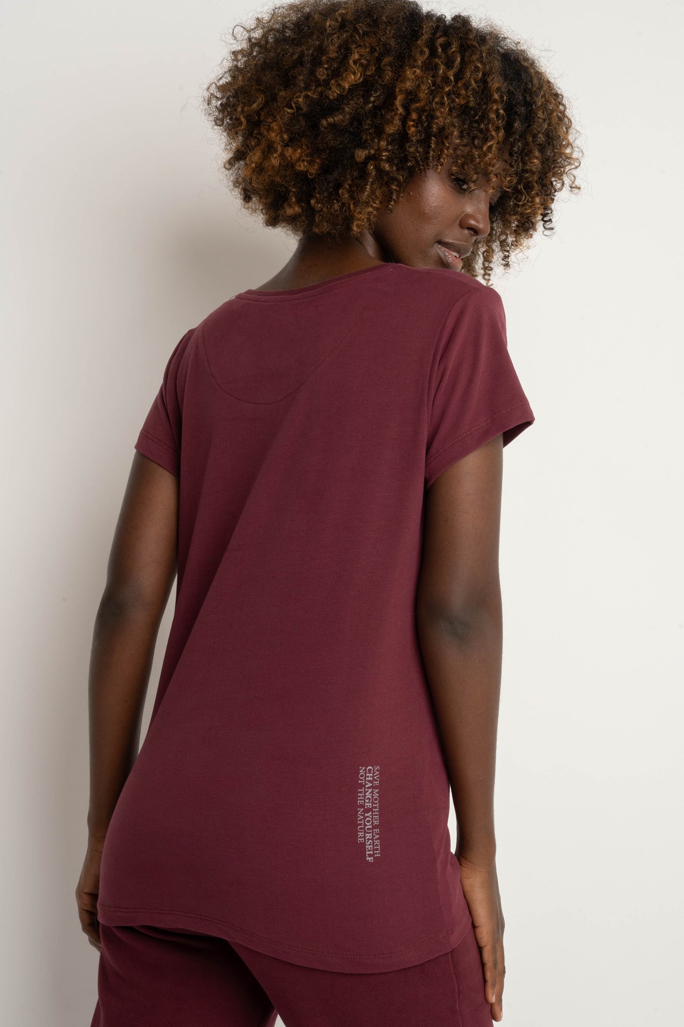 T-SHIRT DAMSKI BORDOWY - PETIT