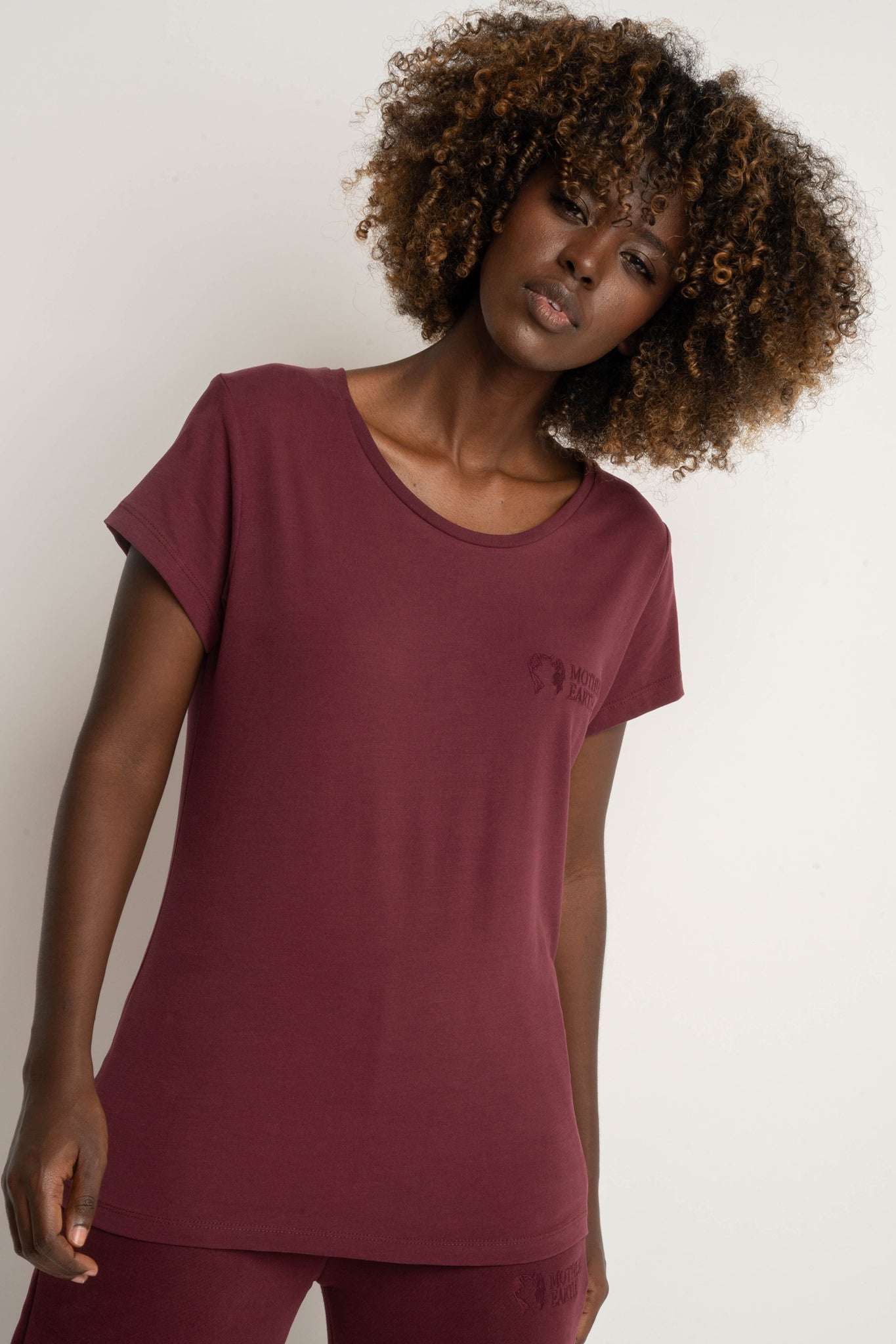 T-SHIRT DAMSKI BORDOWY - PETIT