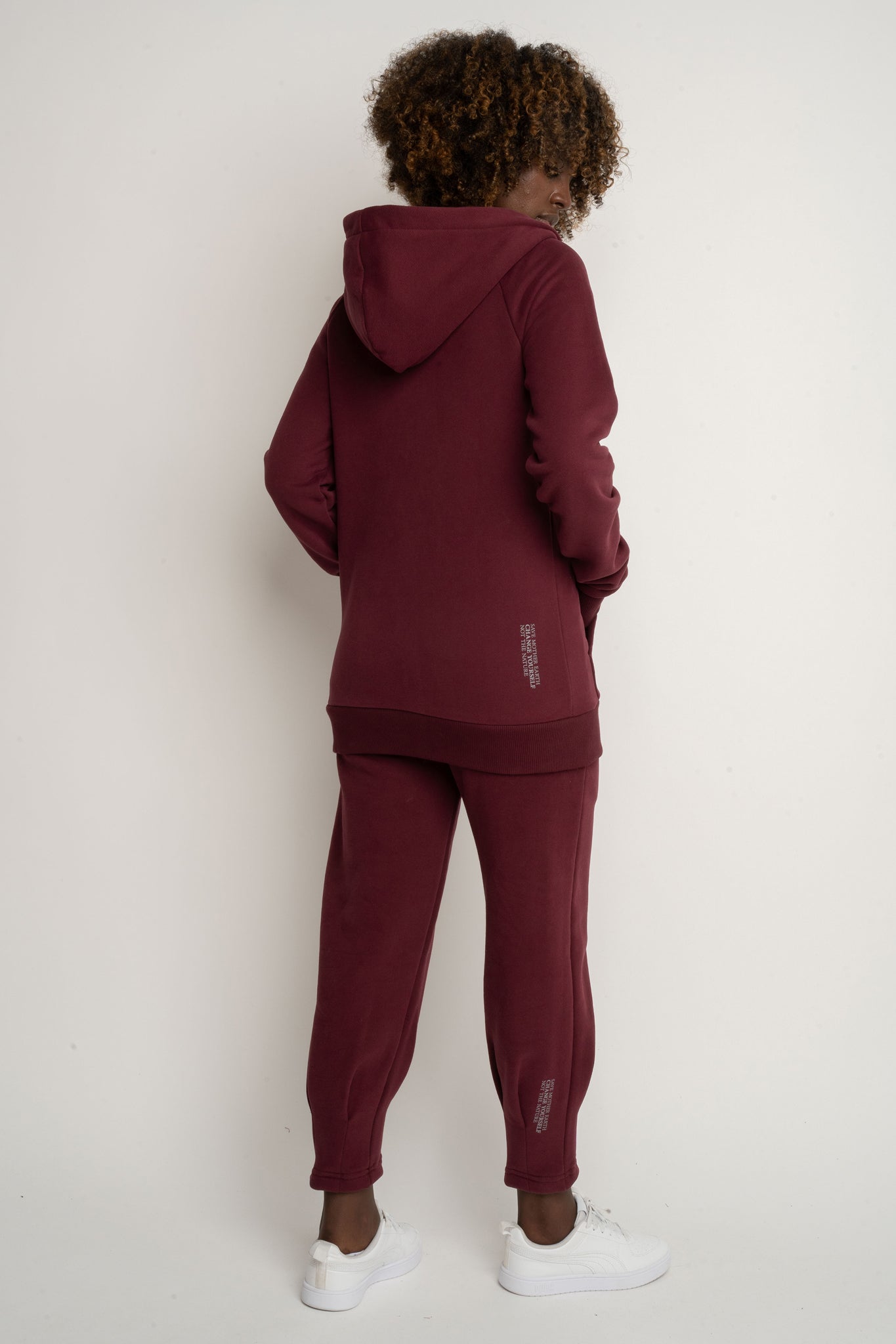 ROZPINANA BLUZA Z KAPTUREM BORDOWA - ZANZIBAR