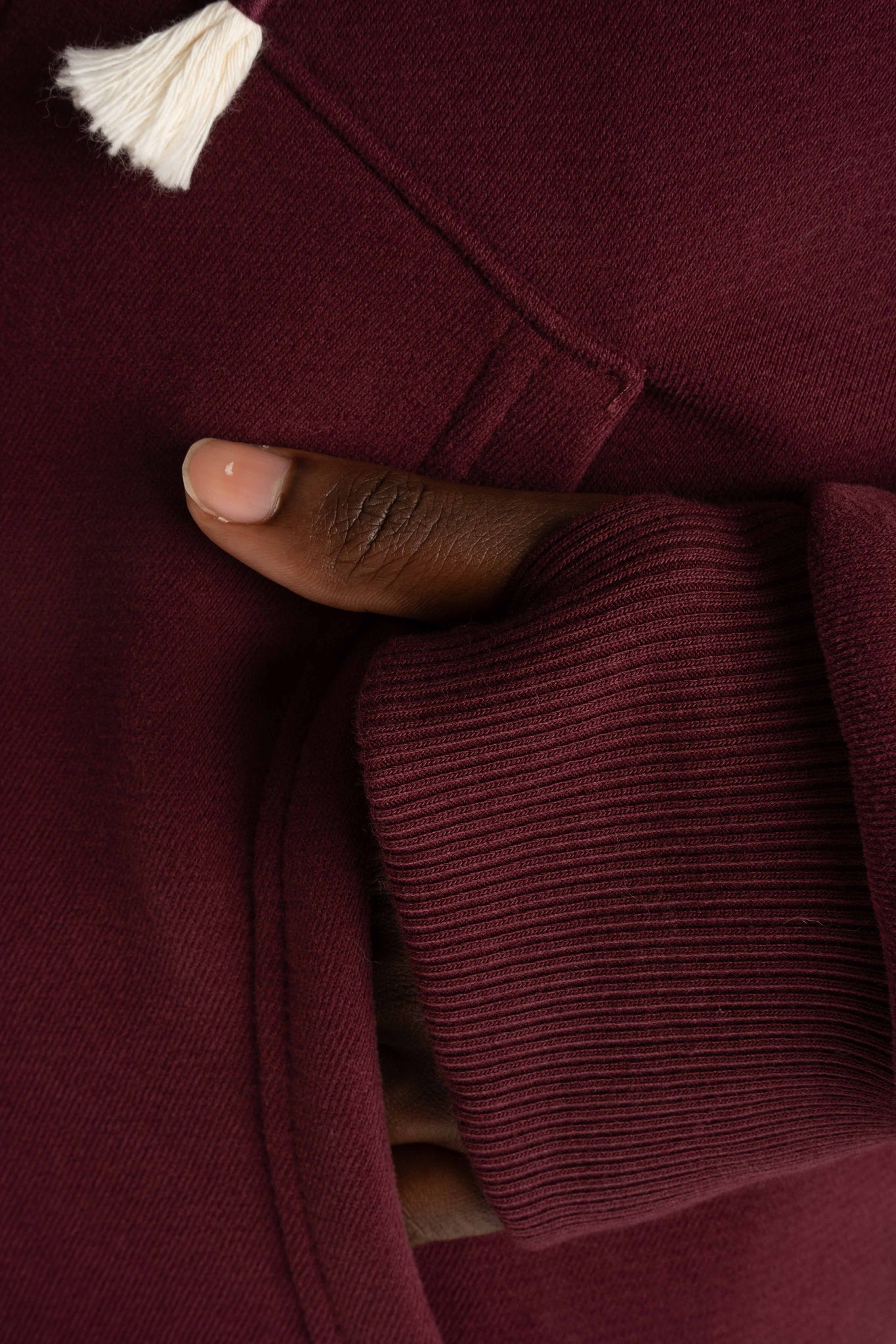 ROZPINANA BLUZA Z KAPTUREM BORDOWA - ZANZIBAR