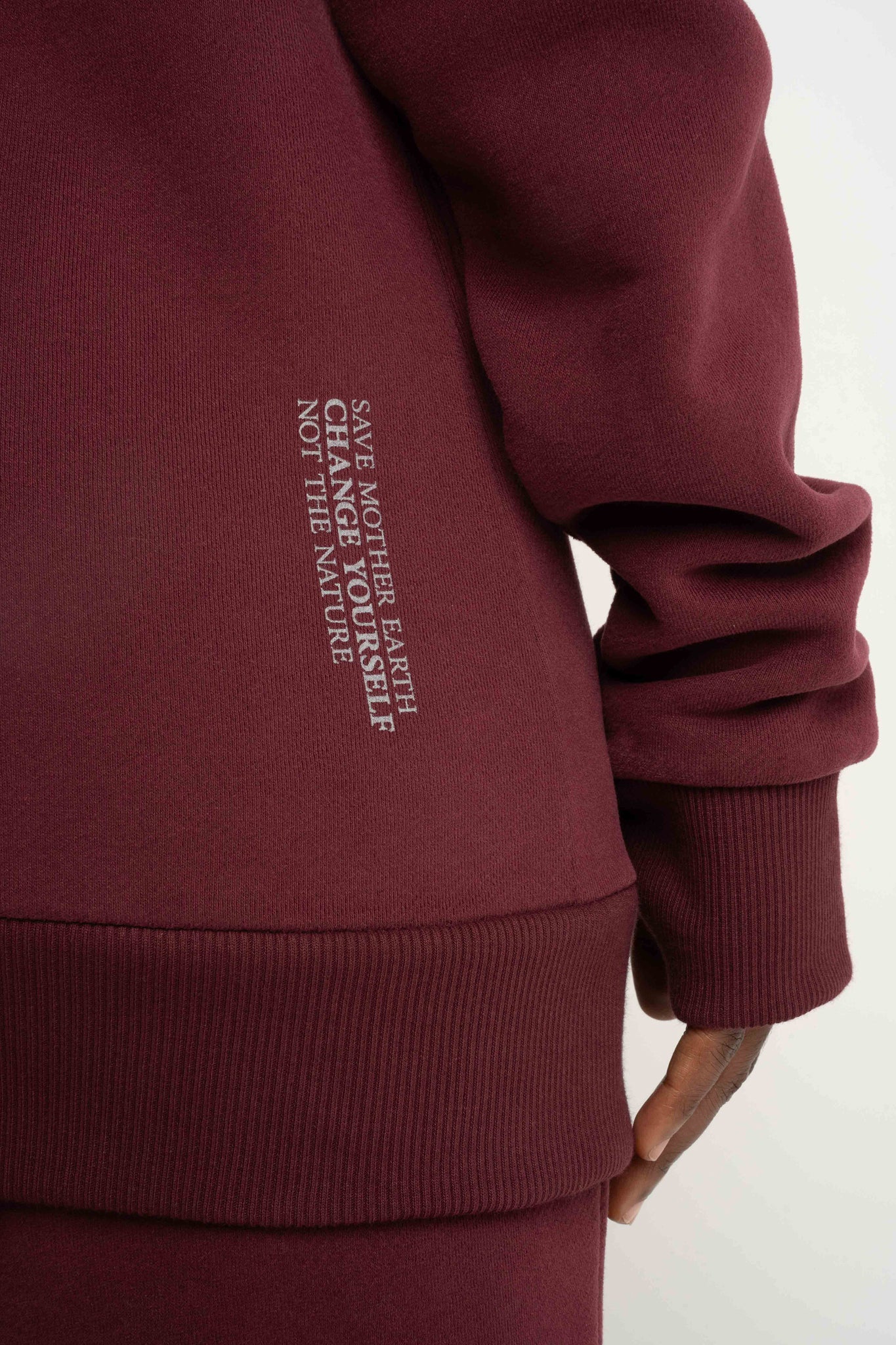 ROZPINANA BLUZA Z KAPTUREM BORDOWA - ZANZIBAR