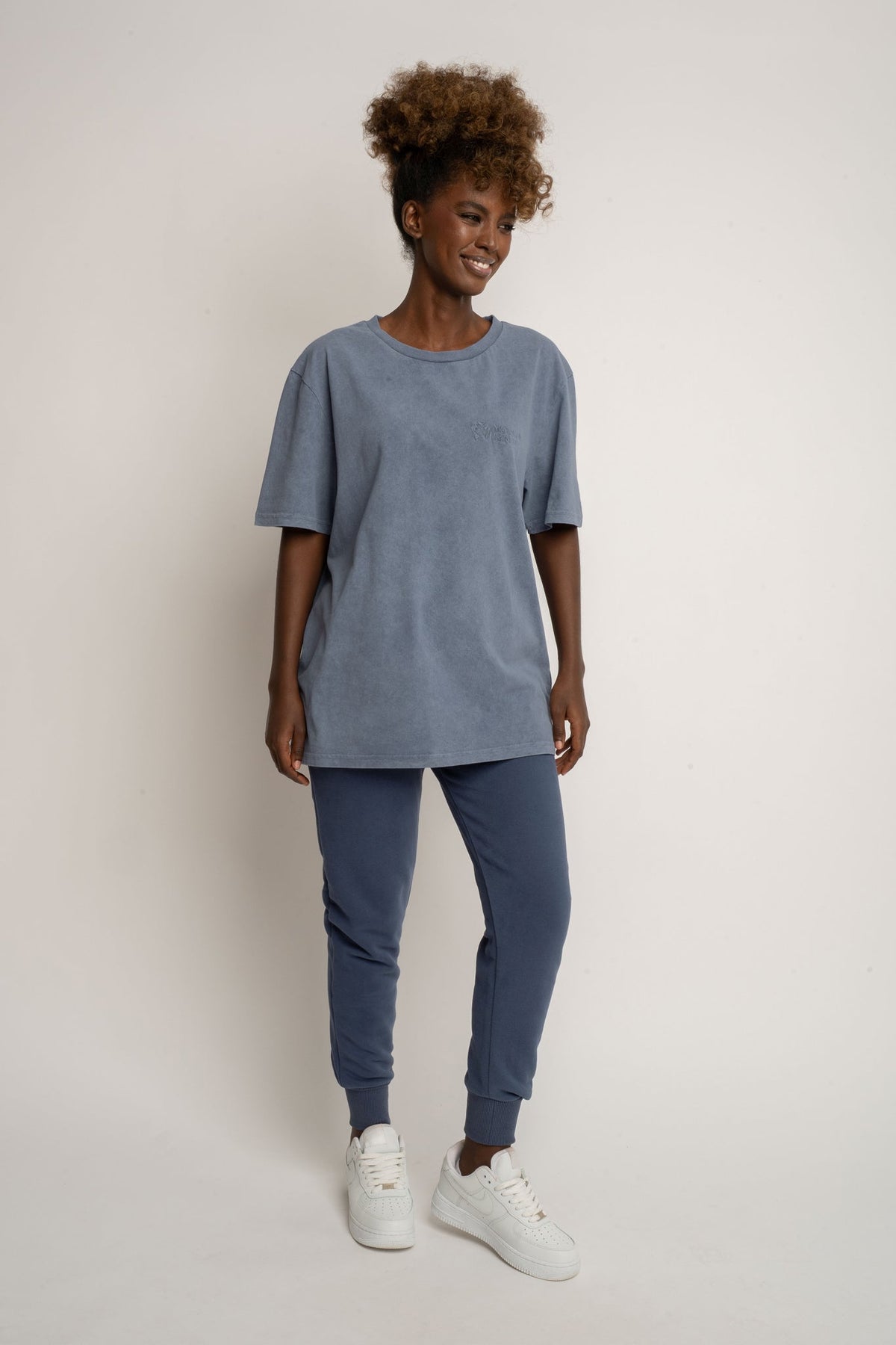 T-SHIRT Z EFEKTEM WASHED GRANATOWY - TAHOE