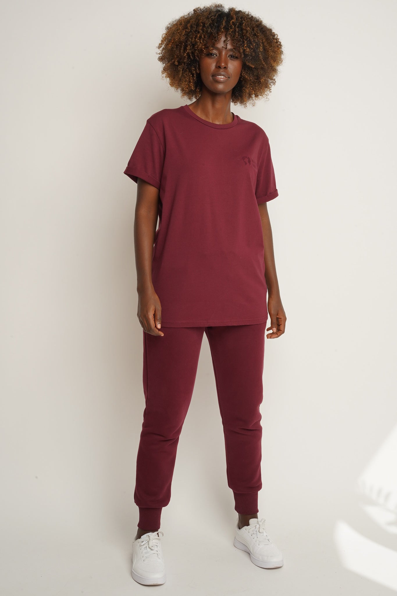 T-SHIRT DAMSKI BORDOWY - MORAINE