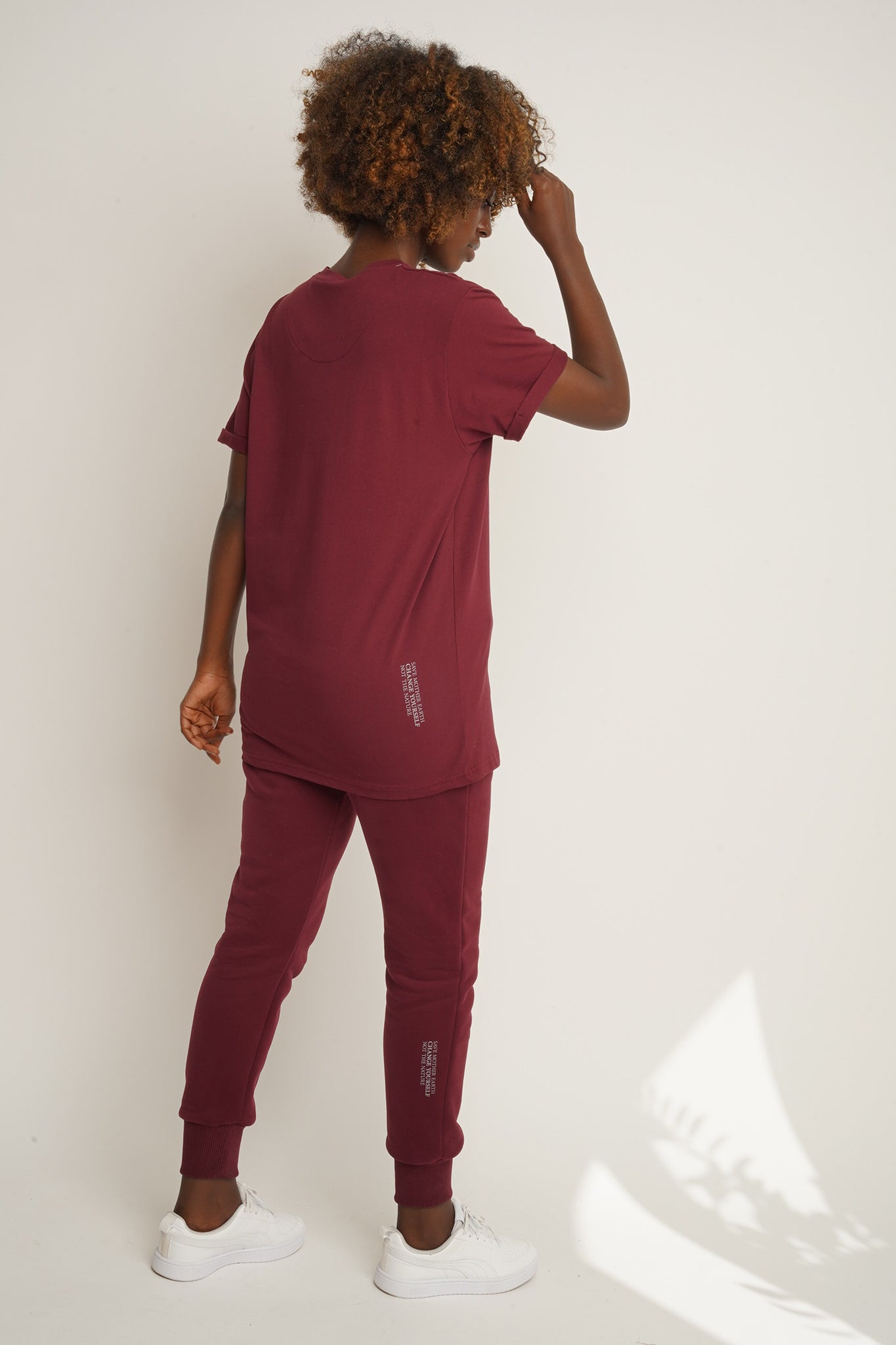 T-SHIRT DAMSKI BORDOWY - MORAINE